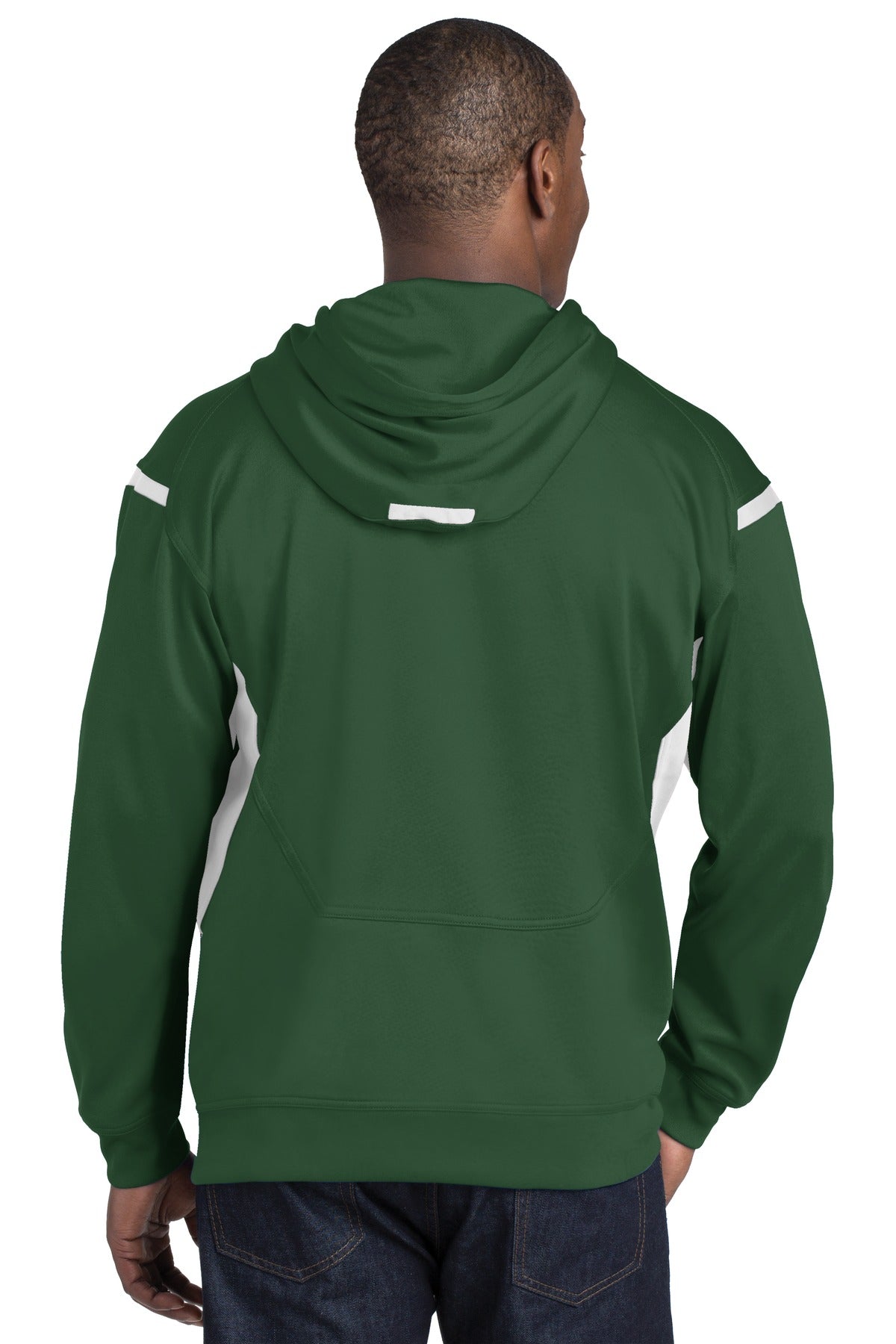 DISCONTINUED Sport-Tek Tall Tech Fleece Colorblock Hooded Sweatshirt. TST246 Mens Apparel Sweatshirts & Fleece