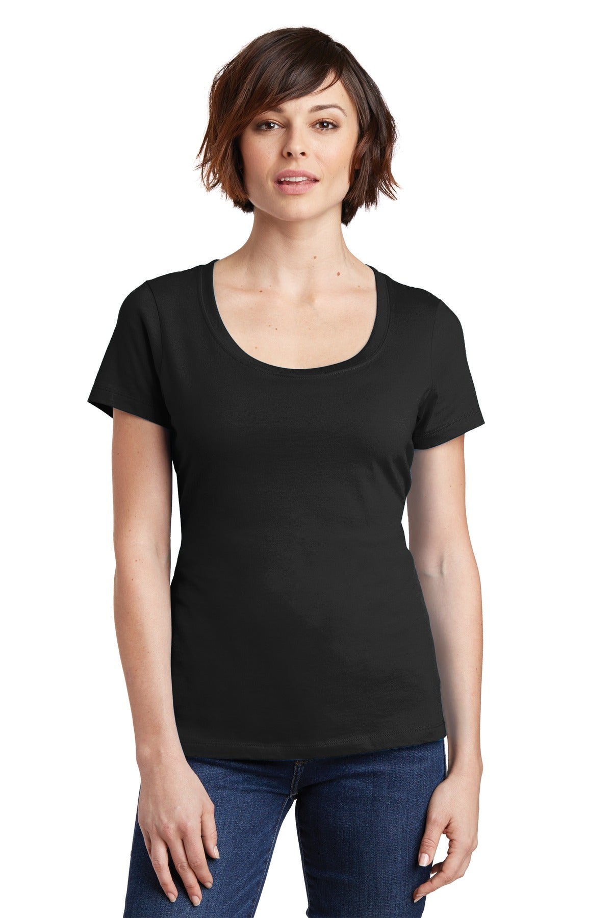 District Women's Perfect Weight Scoop Tee. DM106L Womens Apparel Shirts & Tops