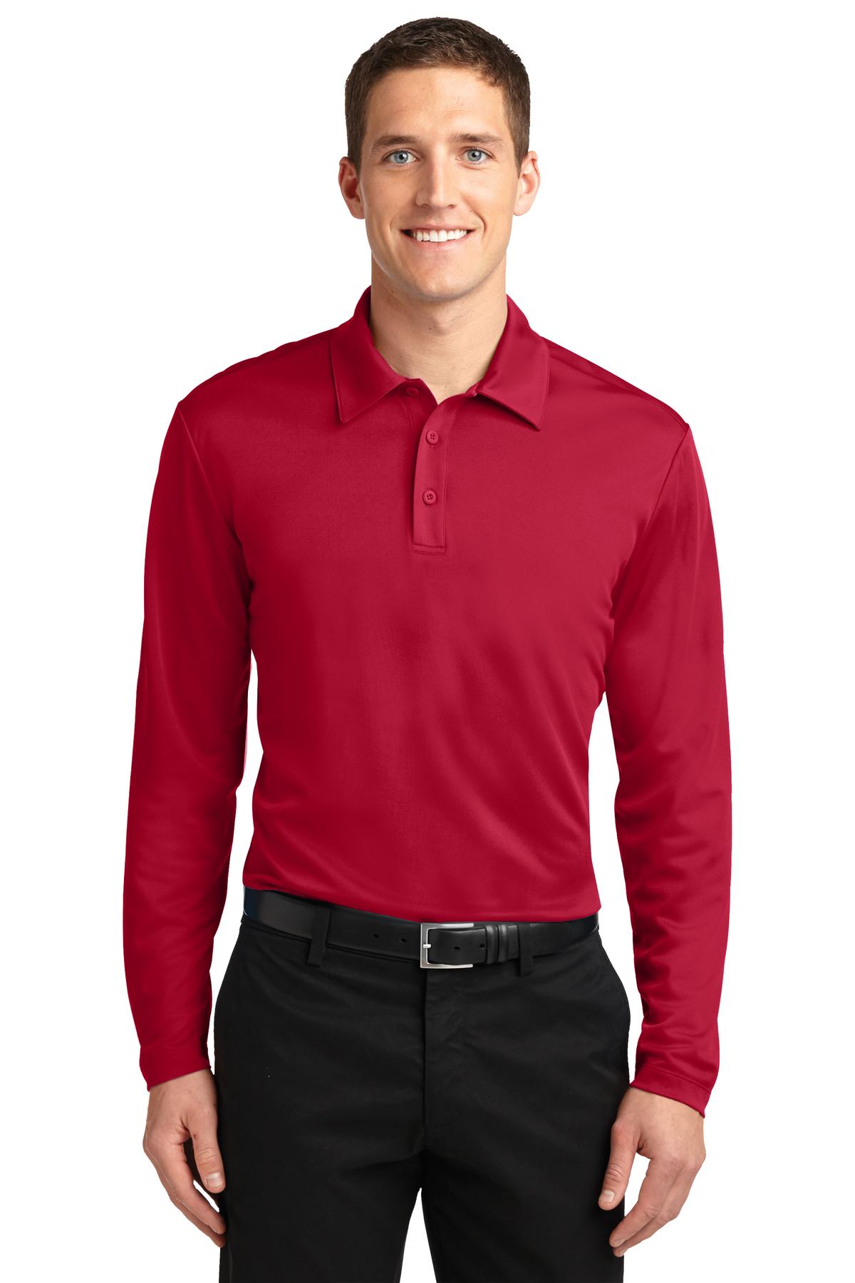 Port Authority Men's Silk Touch Performance Long Sleeve Polo. K540LS Mens Apparel Shirts & Tops