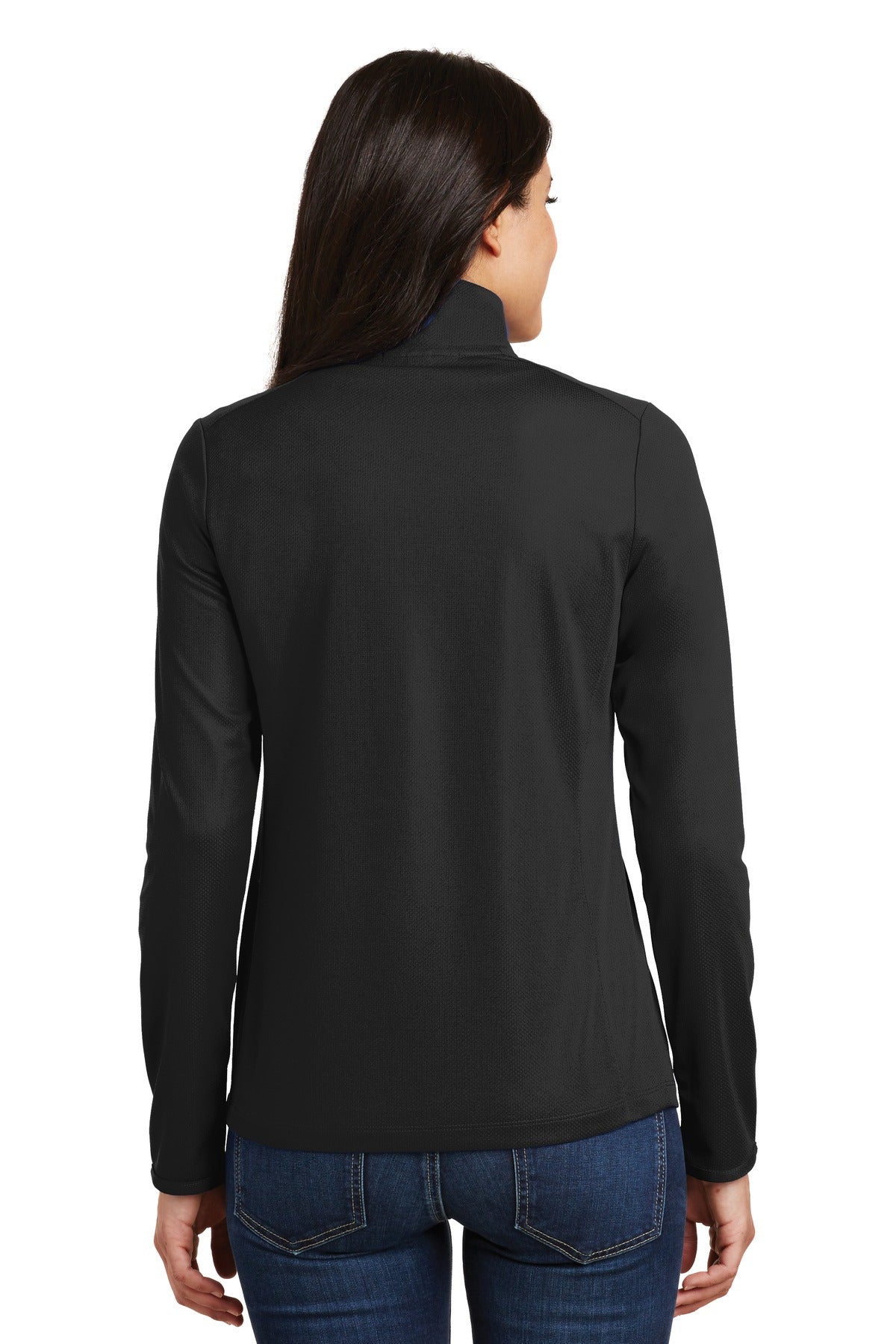 Port Authority Women's Pinpoint Mesh 1/2-Zip . L806 Womens Apparel Sweatshirts & Fleece