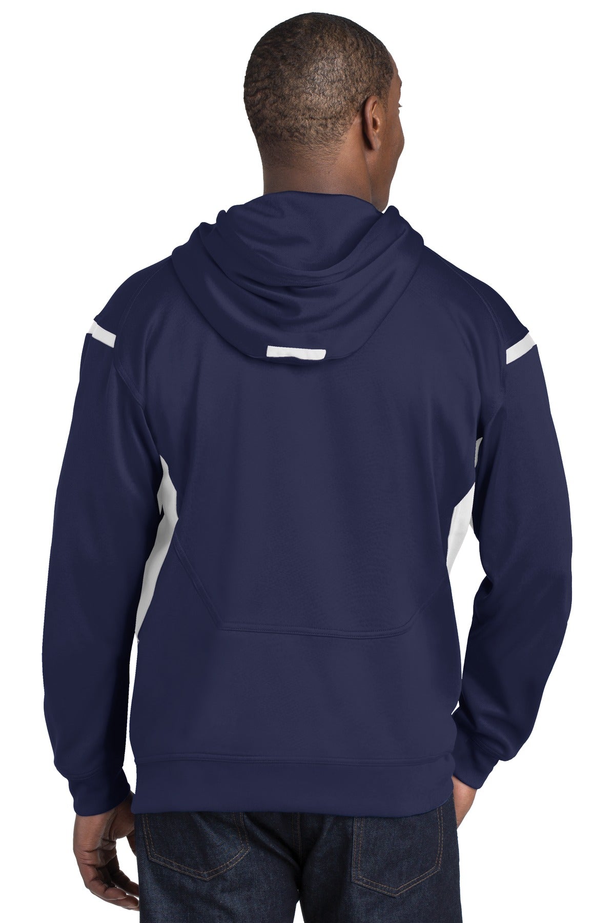 DISCONTINUED Sport-Tek Tall Tech Fleece Colorblock Hooded Sweatshirt. TST246 Mens Apparel Sweatshirts & Fleece