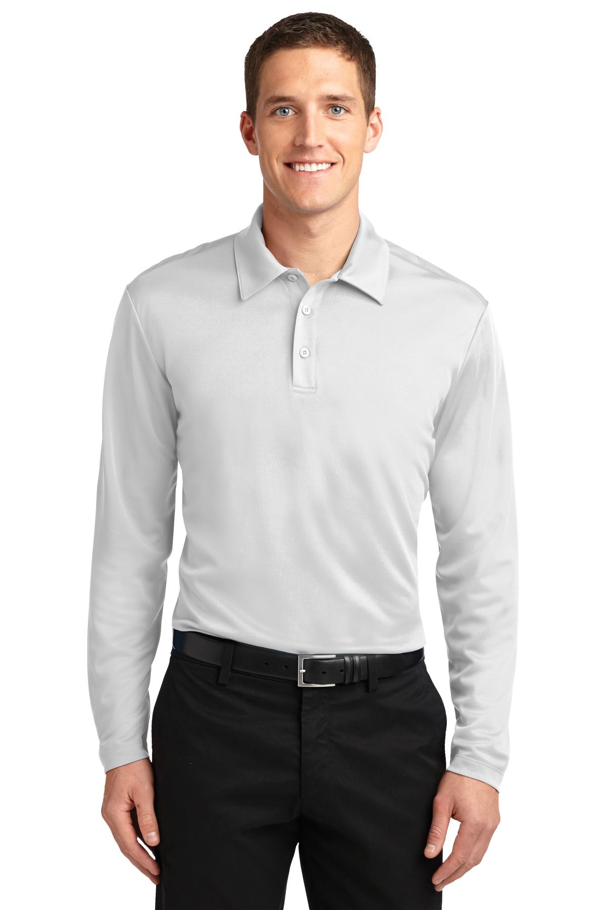 Port Authority Men's Silk Touch Performance Long Sleeve Polo. K540LS Mens Apparel Shirts & Tops