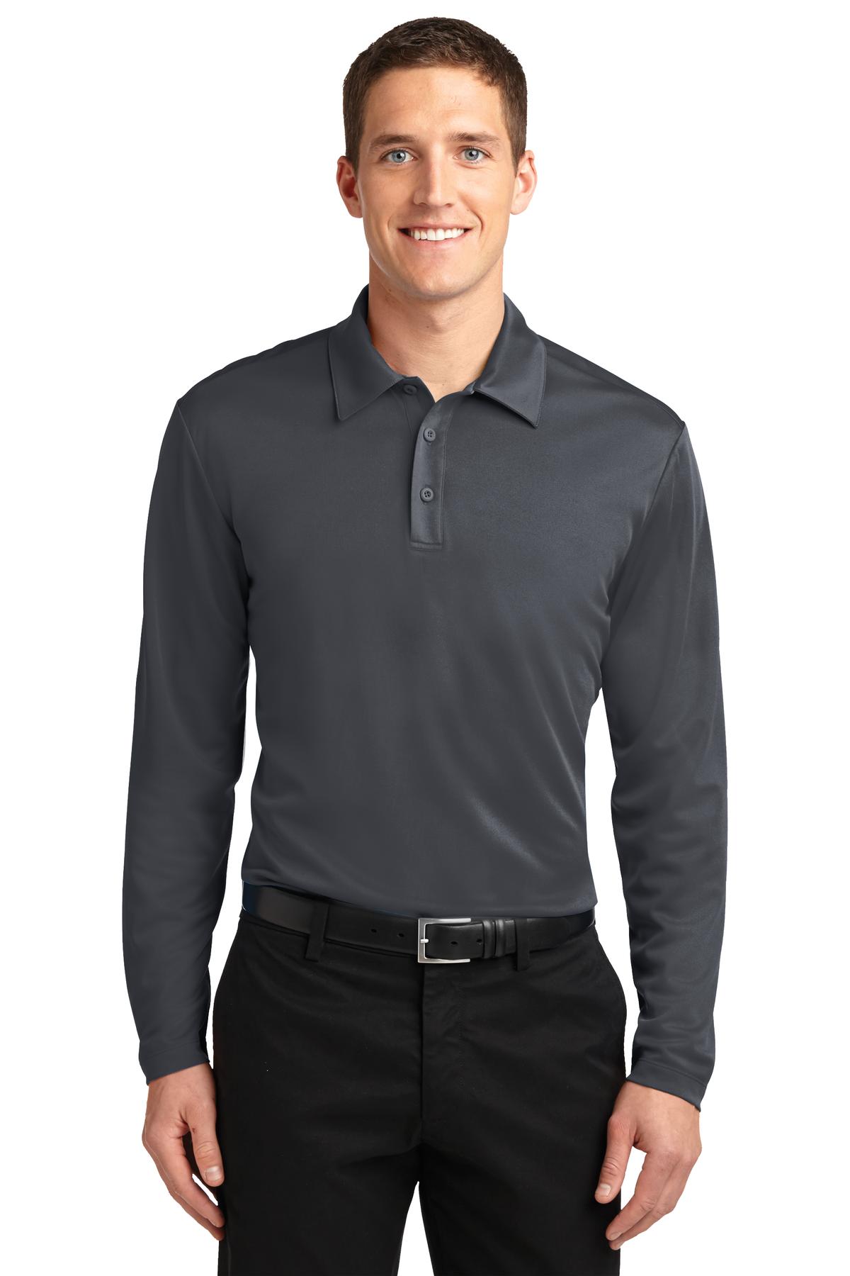 Port Authority Men's Silk Touch Performance Long Sleeve Polo. K540LS Mens Apparel Shirts & Tops
