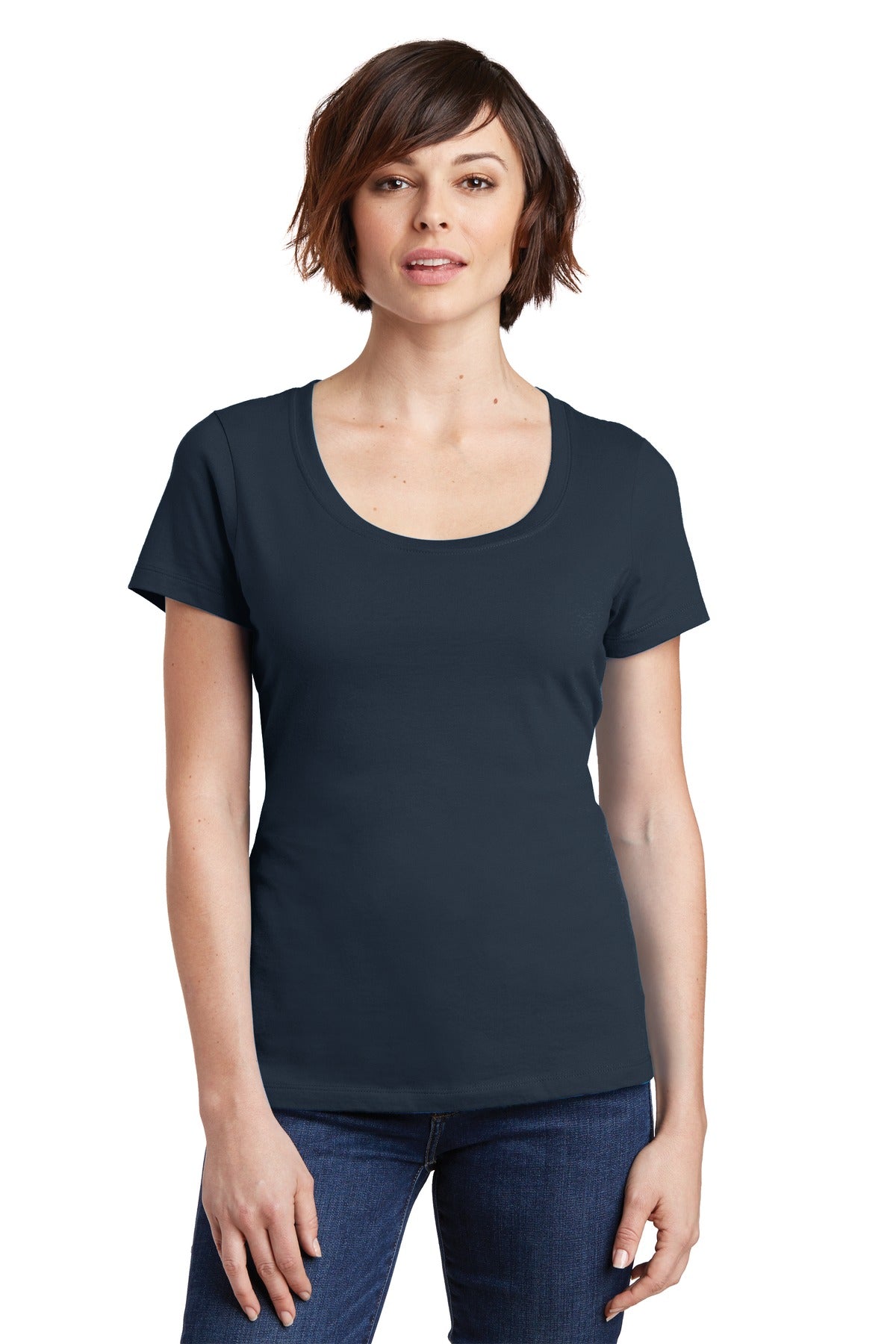 District Women's Perfect Weight Scoop Tee. DM106L Womens Apparel Shirts & Tops