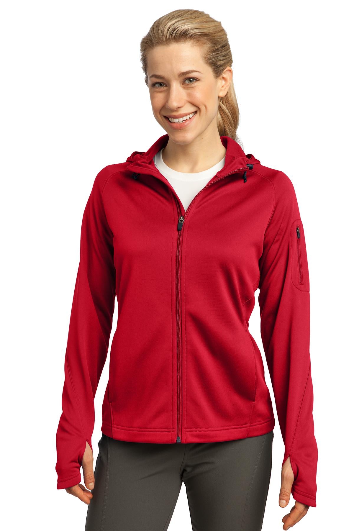 Sport-Tek Women's Tech Fleece Full-Zip Hooded Jacket. L248 Womens Apparel Jackets & Vests