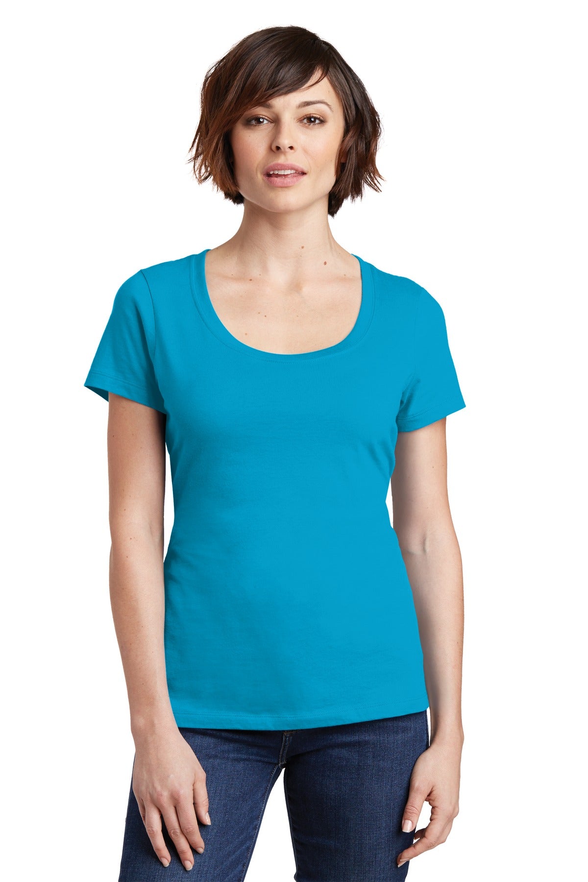District Women's Perfect Weight Scoop Tee. DM106L Womens Apparel Shirts & Tops