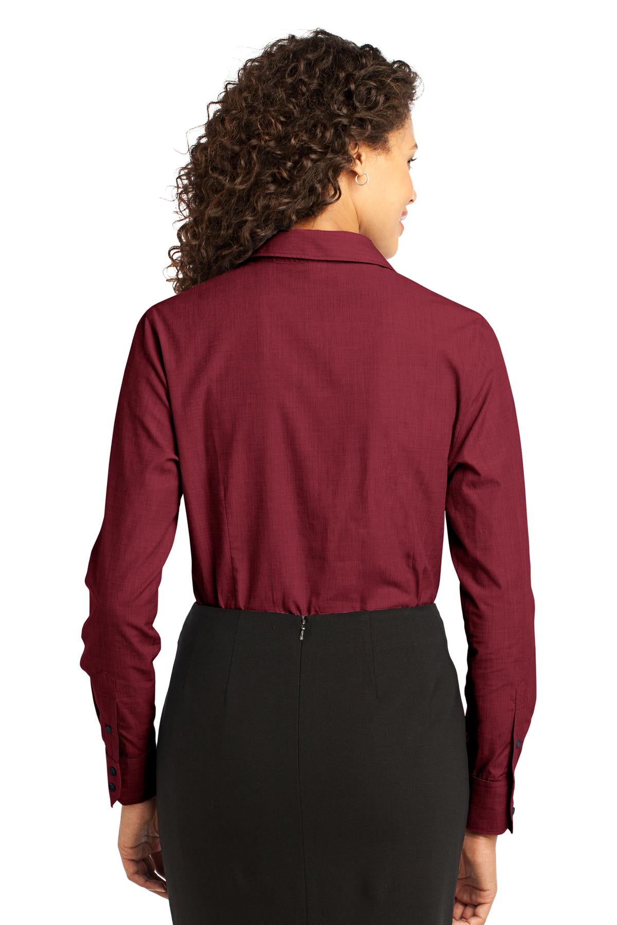 Port Authority Ladies Crosshatch Easy Care Shirt. L640 Womens Apparel Shirts & Tops