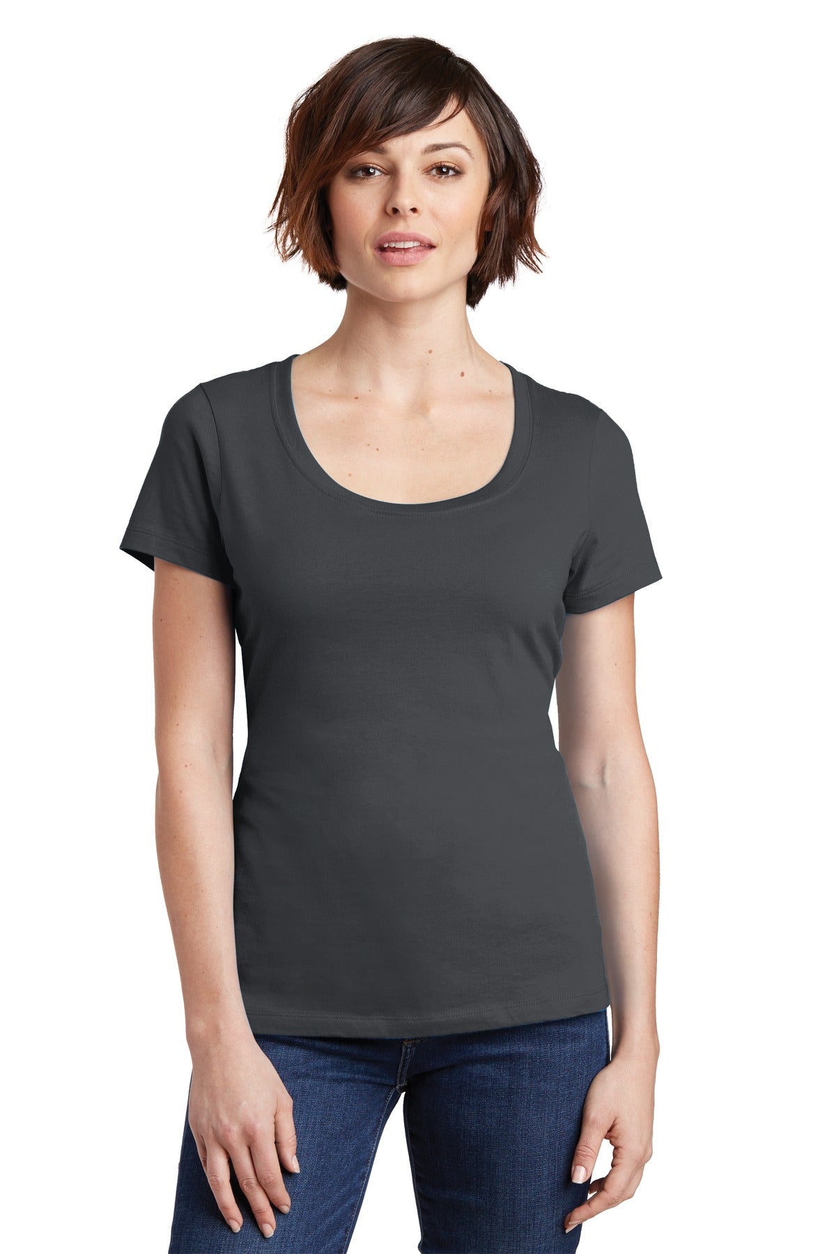 District Women's Perfect Weight Scoop Tee. DM106L Womens Apparel Shirts & Tops