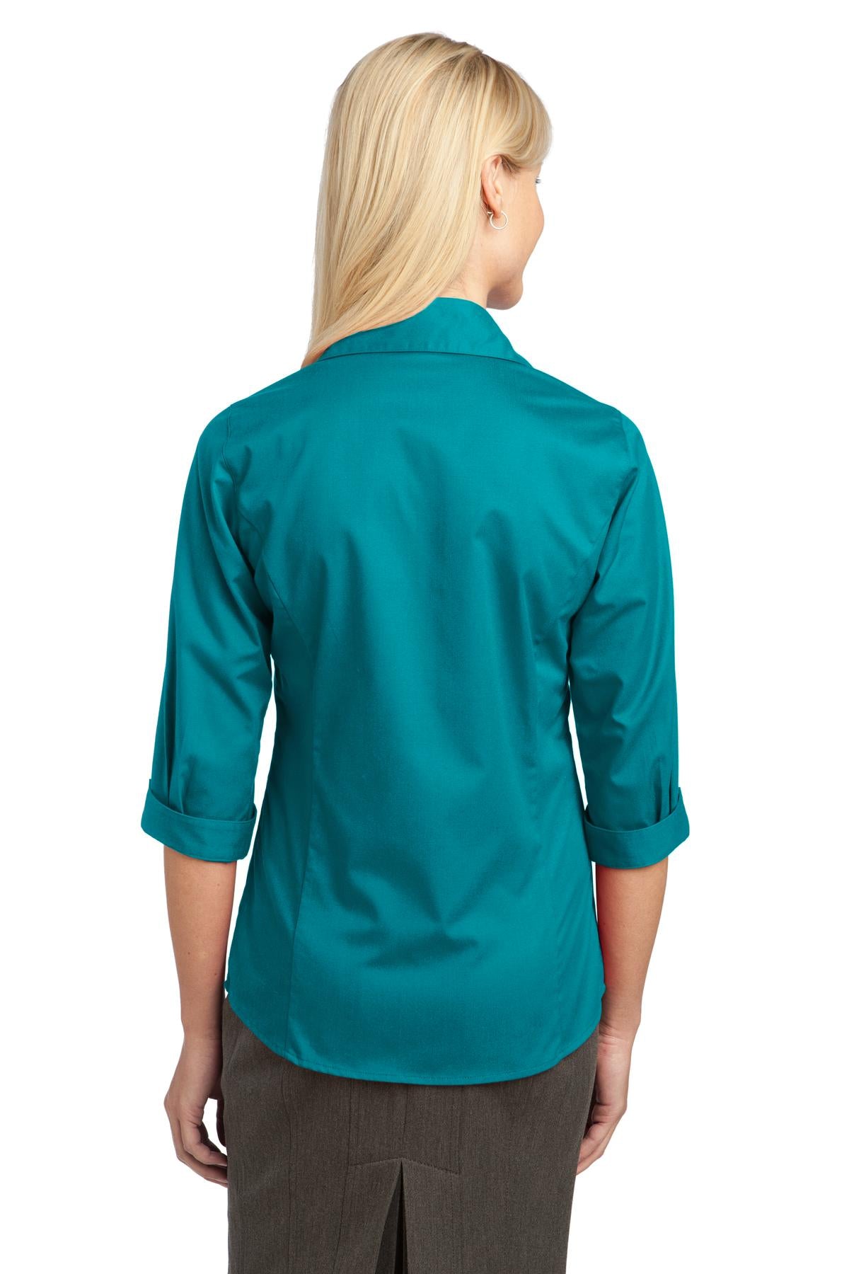 Port Authority Ladies 3/4-Sleeve Blouse. L6290 Womens Apparel Shirts & Tops
