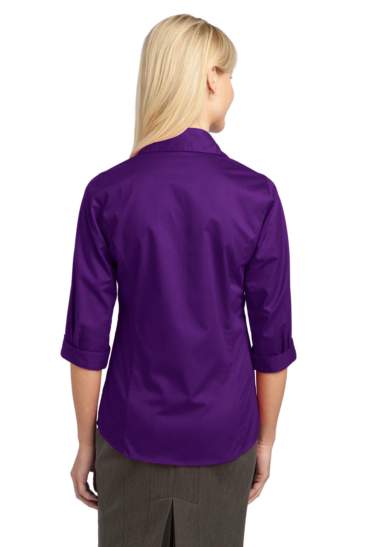 Port Authority Ladies 3/4-Sleeve Blouse. L6290 Womens Apparel Shirts & Tops
