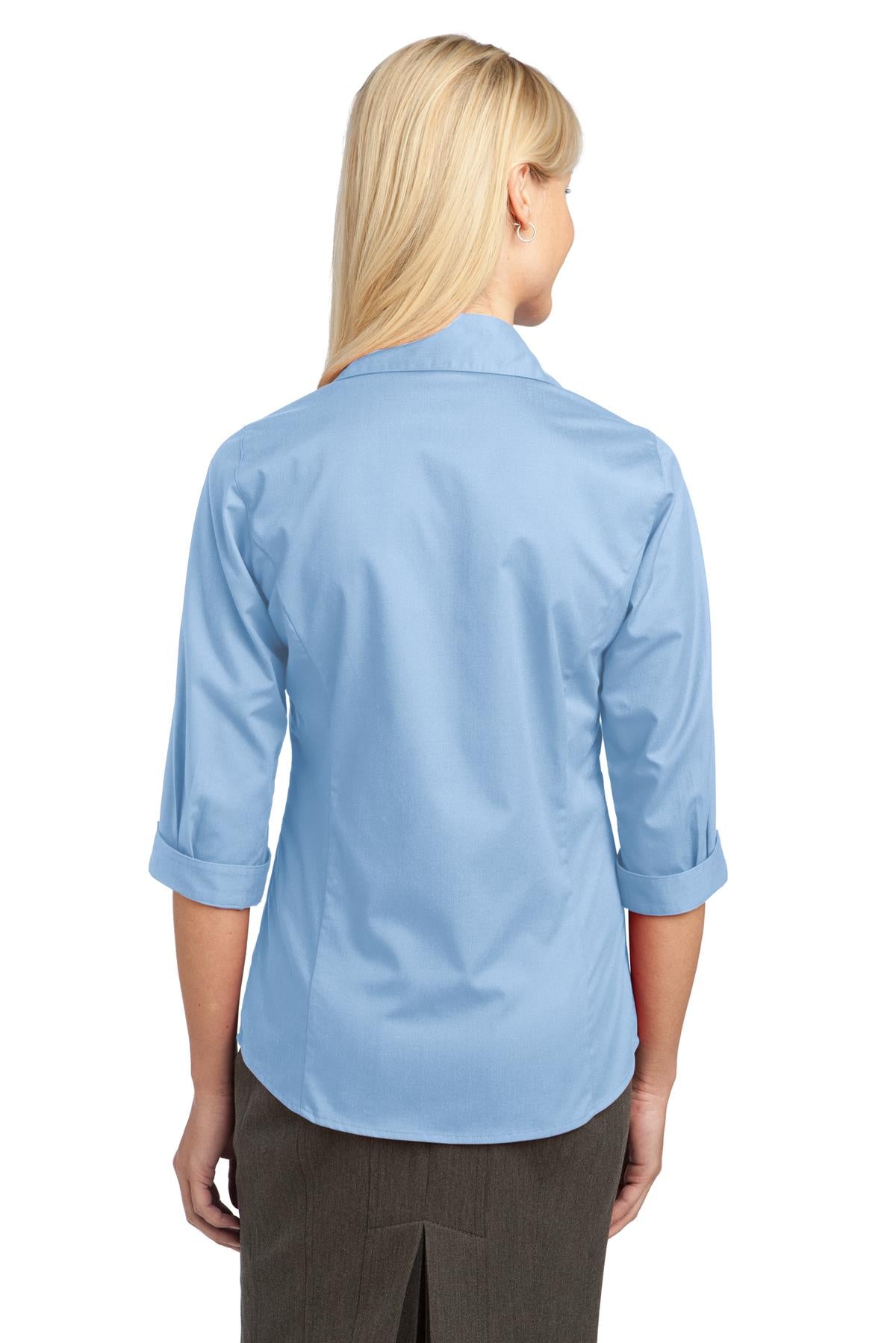 Port Authority Ladies 3/4-Sleeve Blouse. L6290 Womens Apparel Shirts & Tops