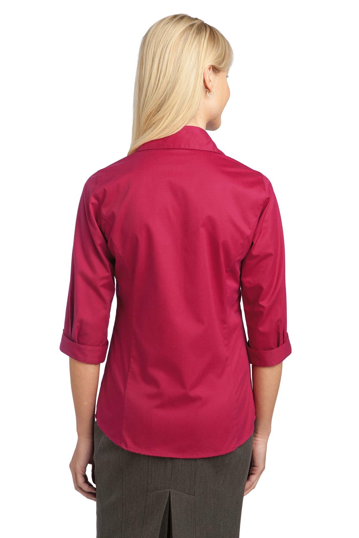 Port Authority Ladies 3/4-Sleeve Blouse. L6290 Womens Apparel Shirts & Tops