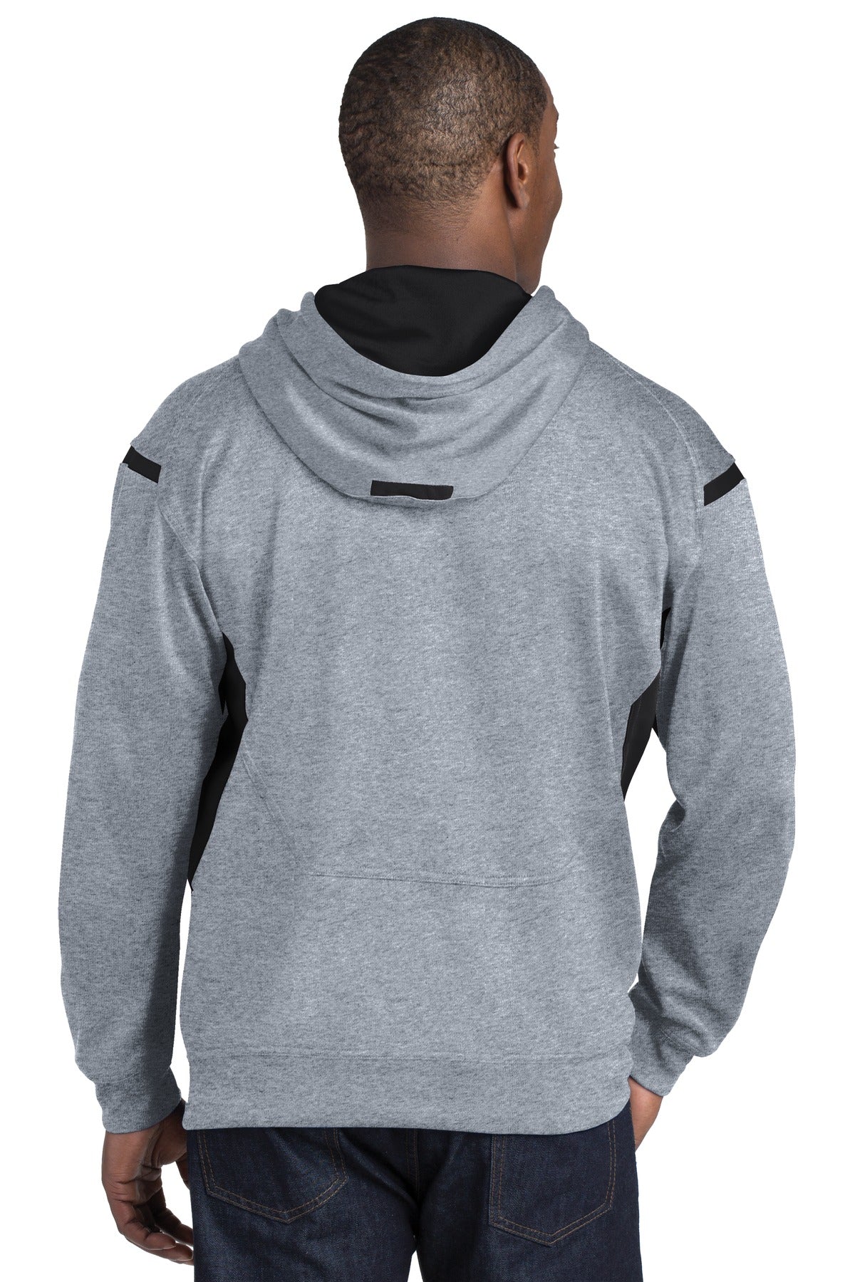 DISCONTINUED Sport-Tek Tall Tech Fleece Colorblock Hooded Sweatshirt. TST246 Mens Apparel Sweatshirts & Fleece
