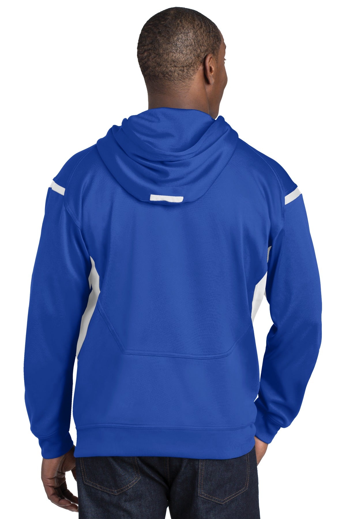 DISCONTINUED Sport-Tek Tall Tech Fleece Colorblock Hooded Sweatshirt. TST246 Mens Apparel Sweatshirts & Fleece