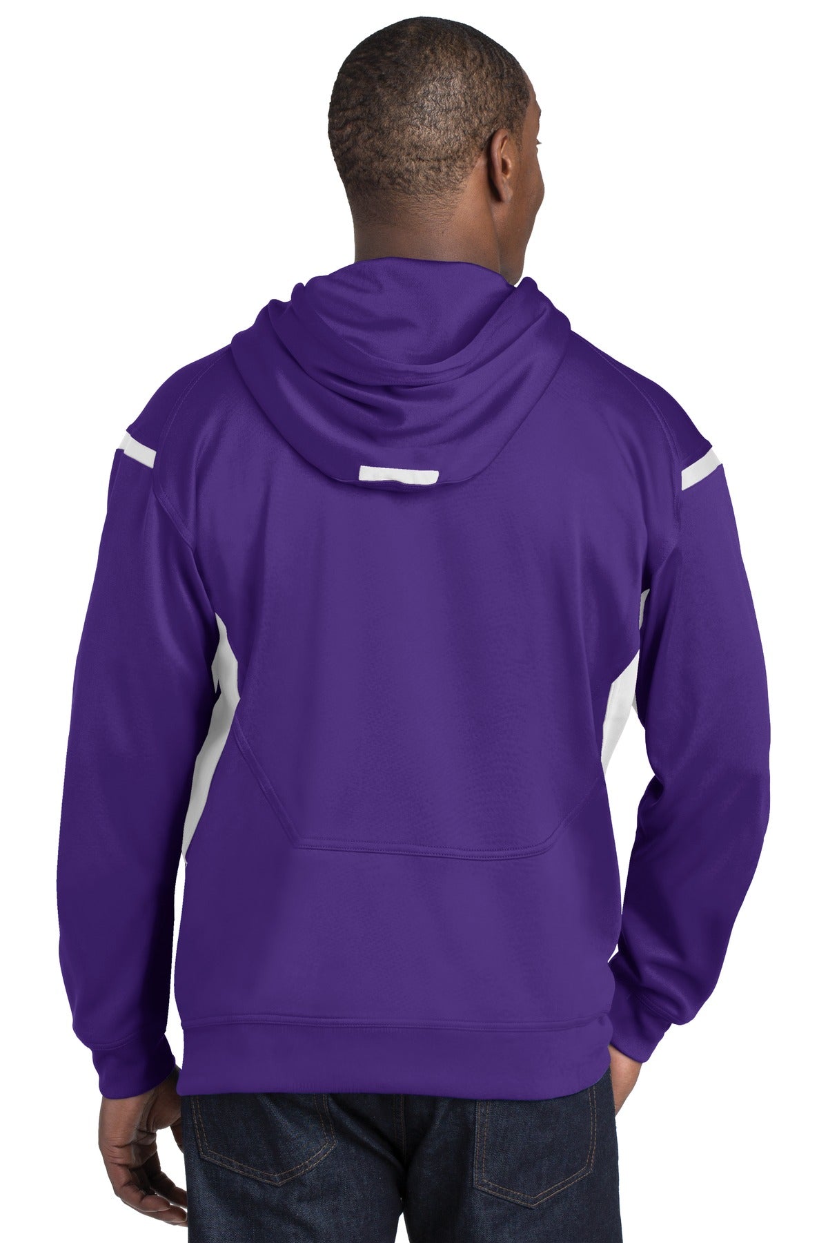 DISCONTINUED Sport-Tek Tall Tech Fleece Colorblock Hooded Sweatshirt. TST246 Mens Apparel Sweatshirts & Fleece
