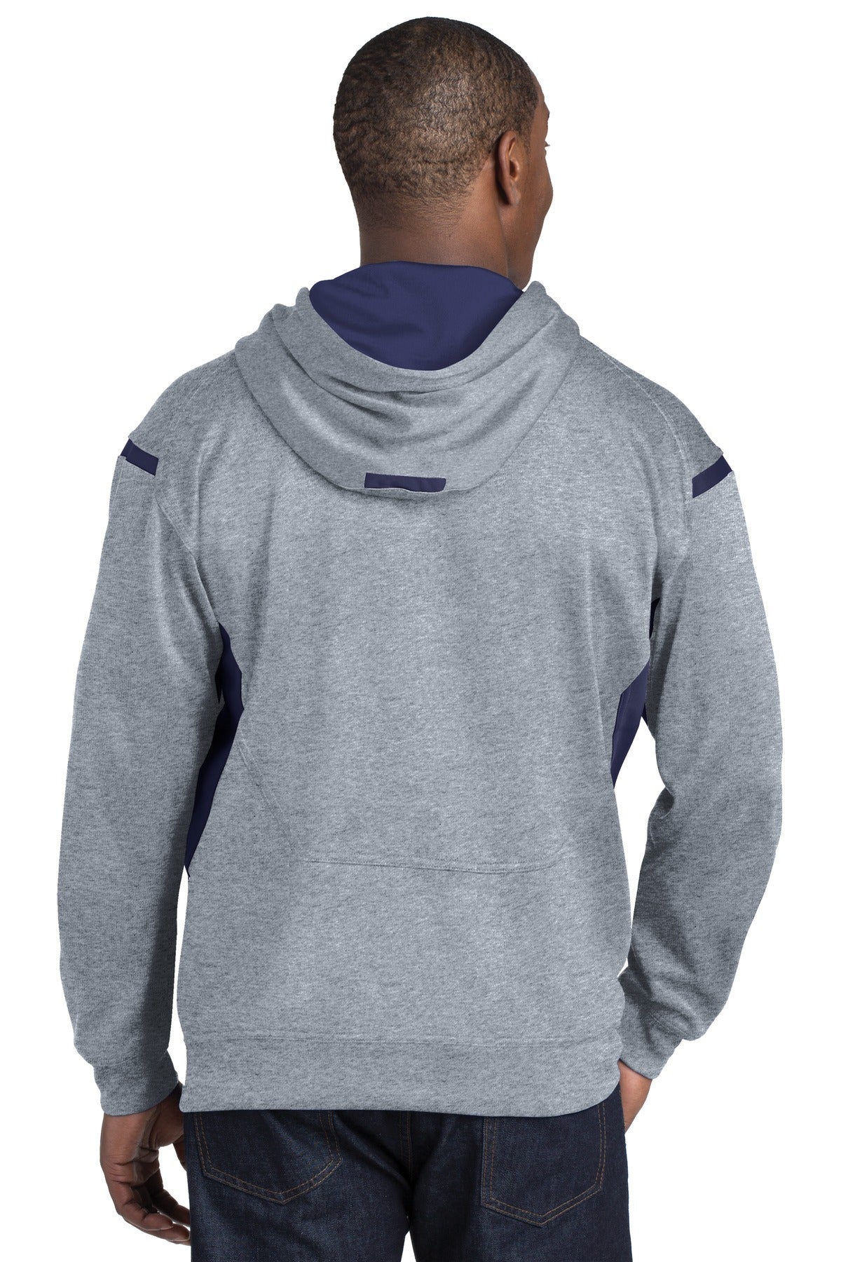 DISCONTINUED Sport-Tek Tall Tech Fleece Colorblock Hooded Sweatshirt. TST246 Mens Apparel Sweatshirts & Fleece