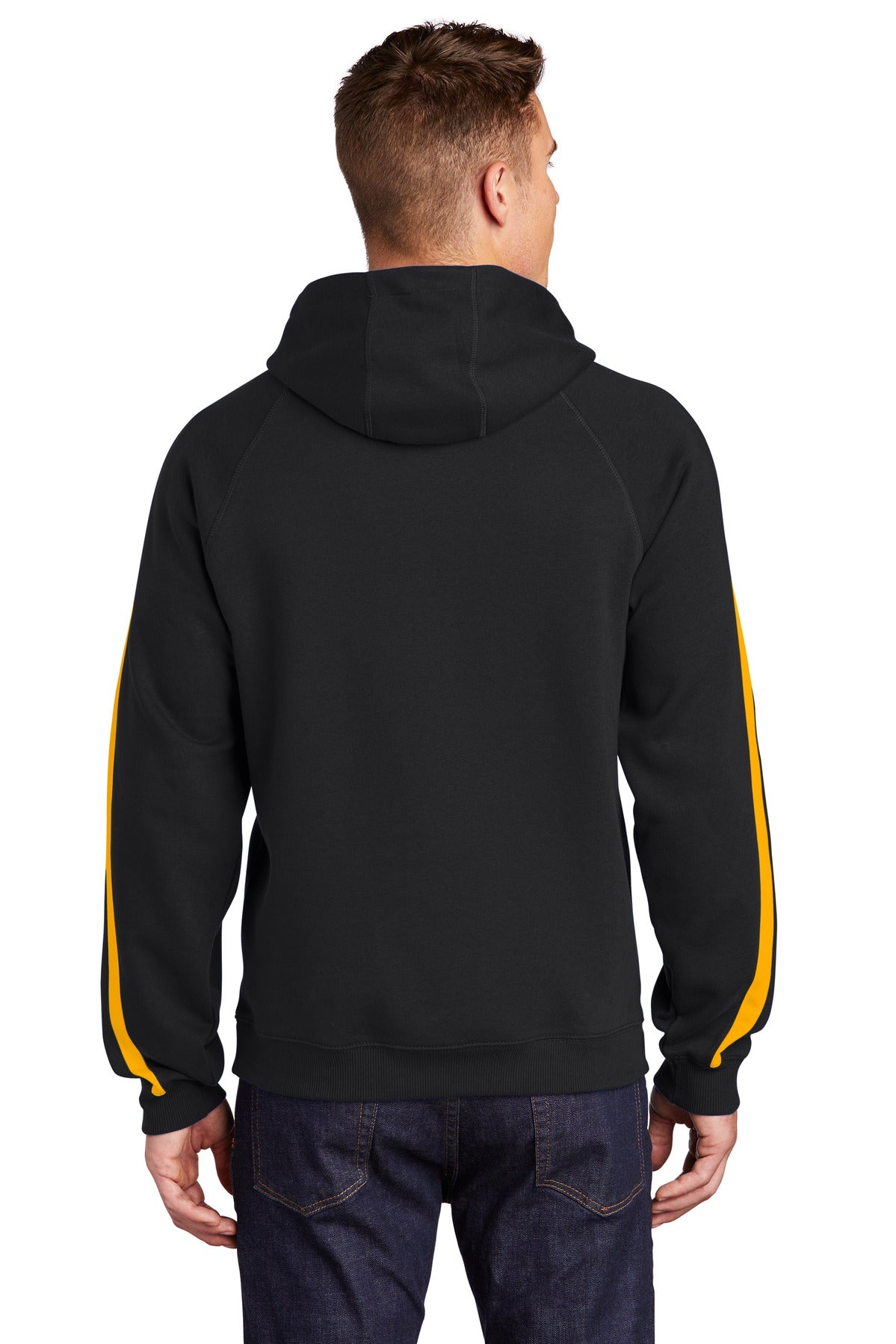 Sport-Tek Men's Sleeve Stripe Pullover Hooded Sweatshirt Mens Apparel Sweatshirts & Fleece