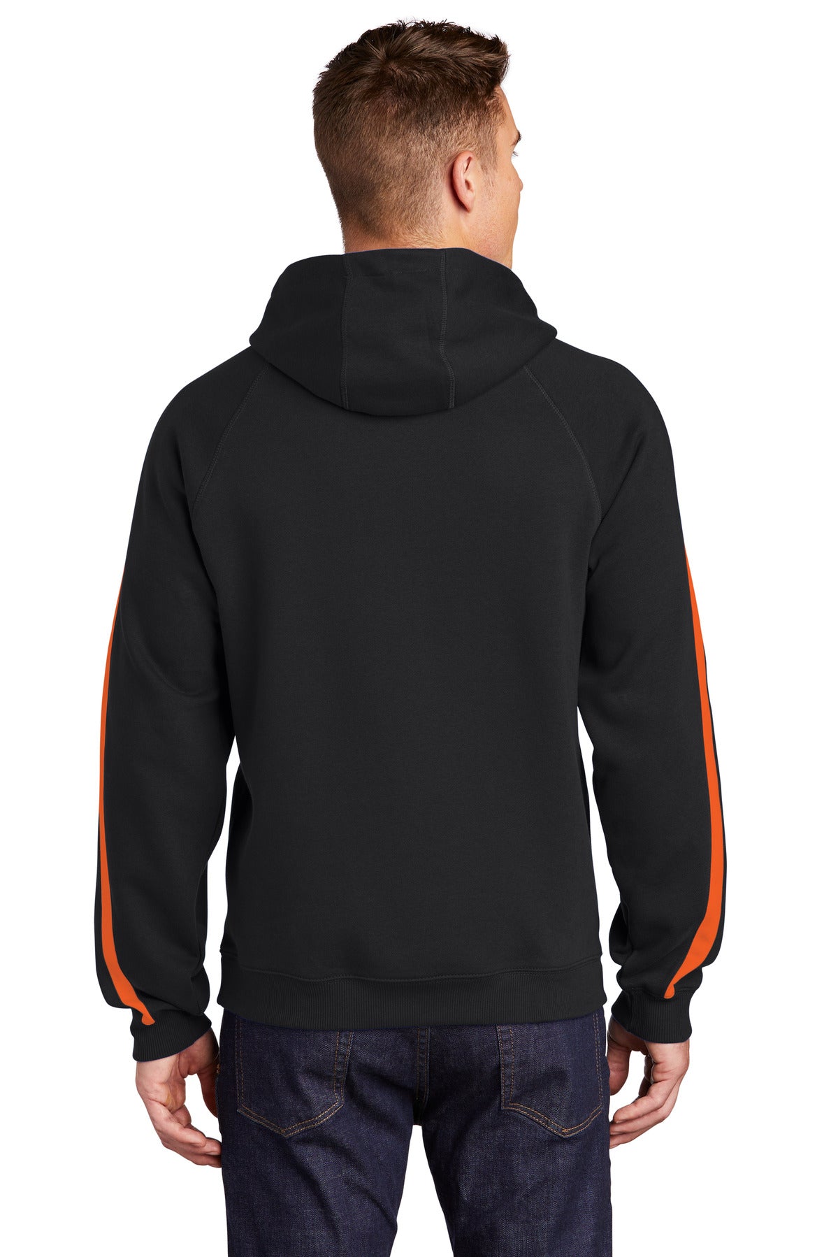 Sport-Tek Men's Sleeve Stripe Pullover Hooded Sweatshirt Mens Apparel Sweatshirts & Fleece