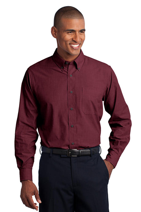 Port Authority Men's Crosshatch Easy Care Shirt. S640 Mens Apparel Shirts & Tops