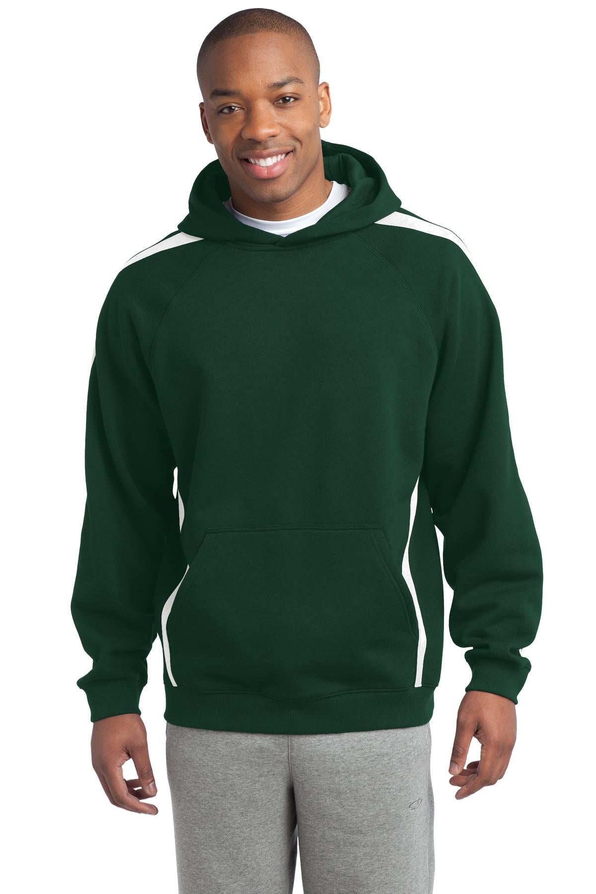 Sport-Tek Men's Sleeve Stripe Pullover Hooded Sweatshirt Mens Apparel Sweatshirts & Fleece