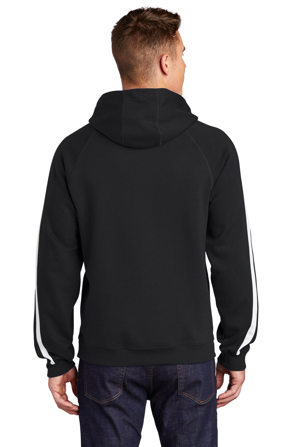 Sport-Tek Men's Sleeve Stripe Pullover Hooded Sweatshirt Mens Apparel Sweatshirts & Fleece