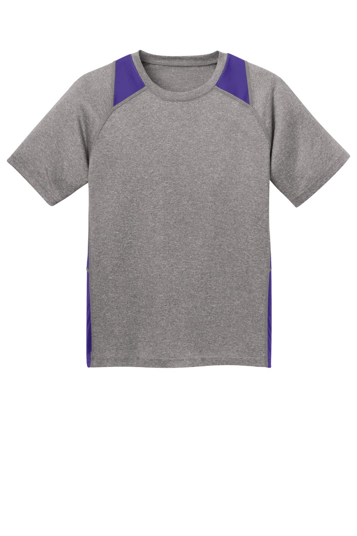Sport-Tek Youth Heather Colorblock Contender Tee YST361 Youth Apparel Shirts & Tops