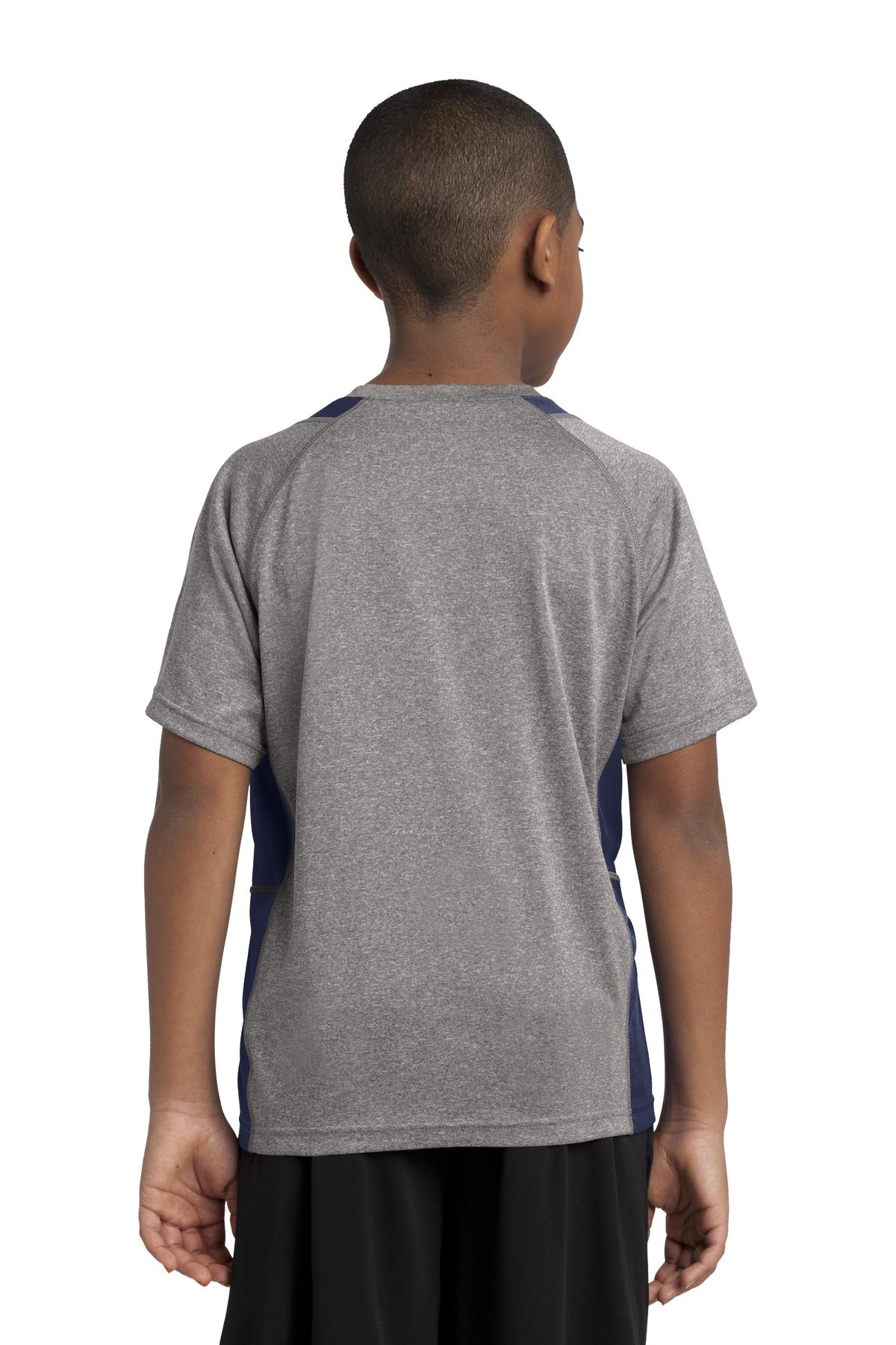 Sport-Tek Youth Heather Colorblock Contender Tee YST361 Youth Apparel Shirts & Tops