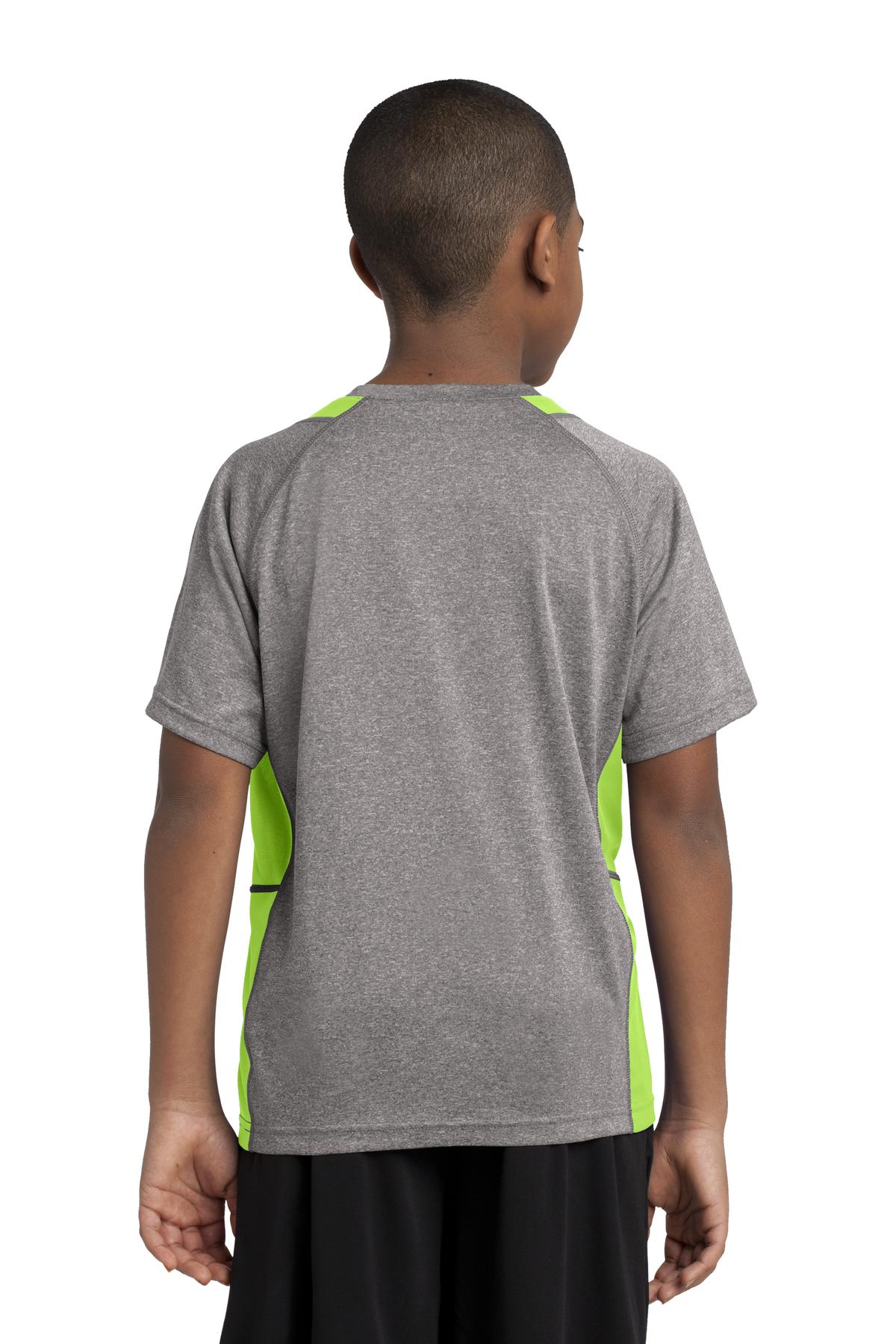 Sport-Tek Youth Heather Colorblock Contender Tee YST361 Youth Apparel Shirts & Tops