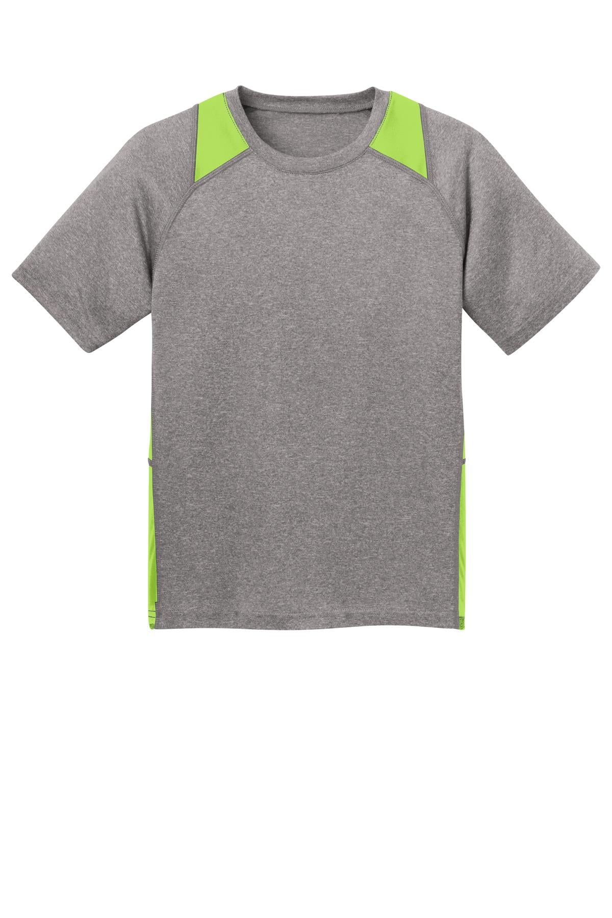 Sport-Tek Youth Heather Colorblock Contender Tee YST361 Youth Apparel Shirts & Tops