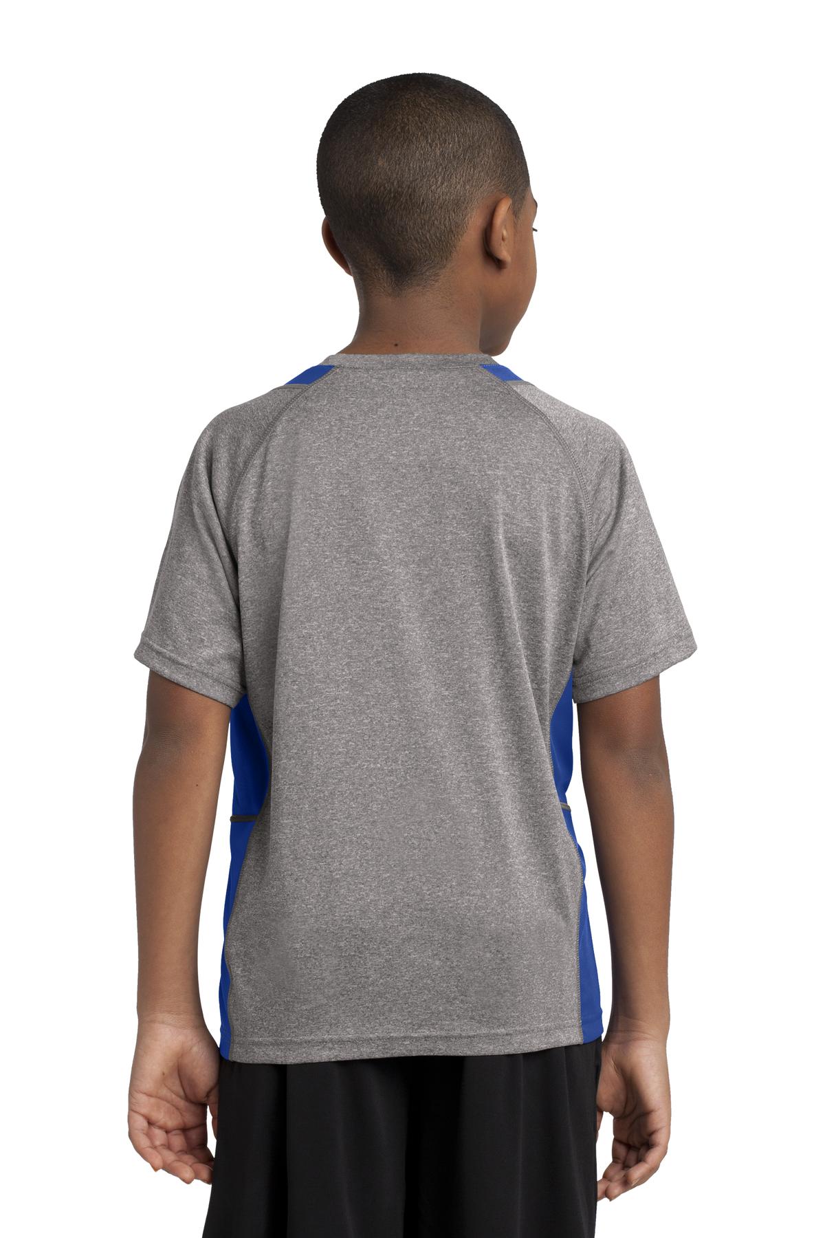 Sport-Tek Youth Heather Colorblock Contender Tee YST361 Youth Apparel Shirts & Tops