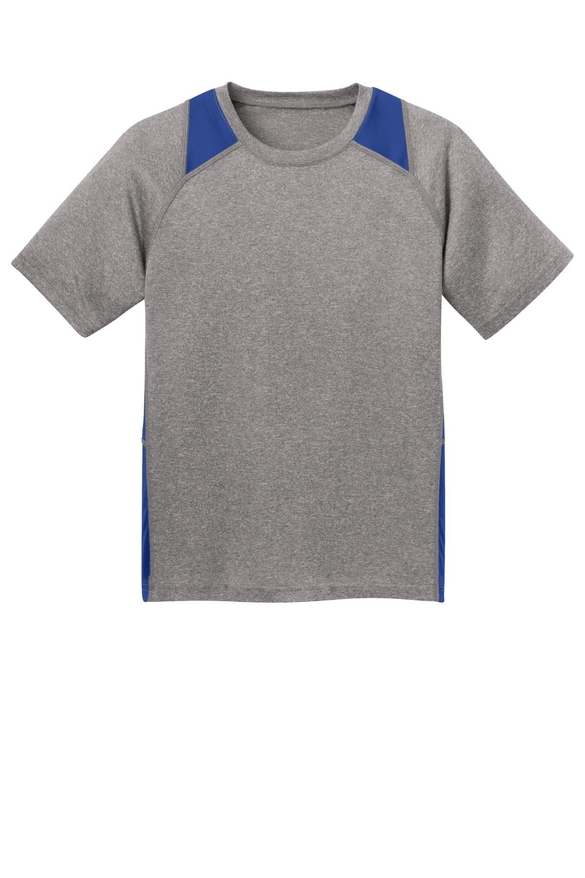 Sport-Tek Youth Heather Colorblock Contender Tee YST361 Youth Apparel Shirts & Tops
