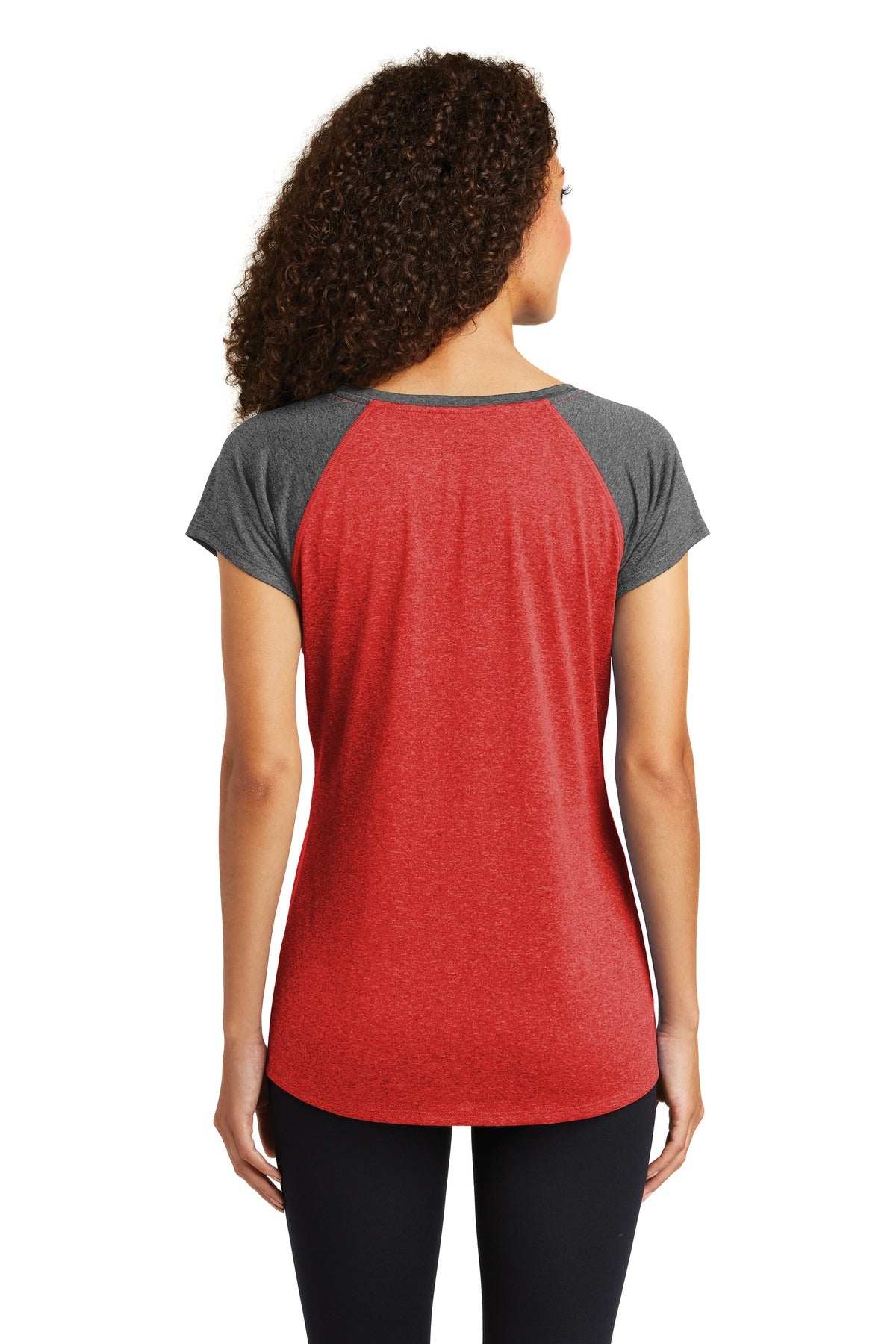 Sport-Tek Women's Heather-On-Heather Contender Scoop Neck Tee. LST362 Womens Apparel Shirts & Tops