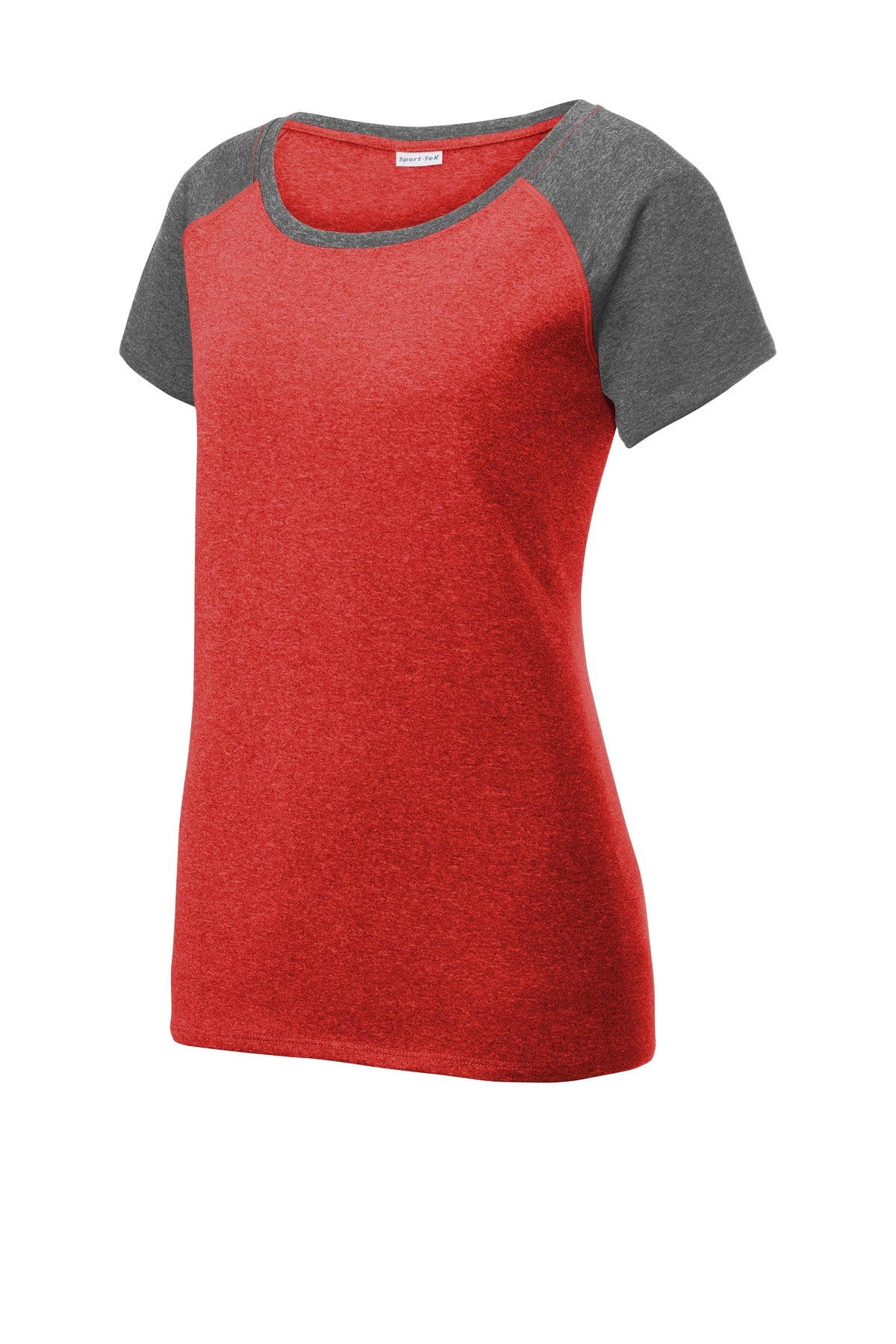 Sport-Tek Women's Heather-On-Heather Contender Scoop Neck Tee. LST362 Womens Apparel Shirts & Tops