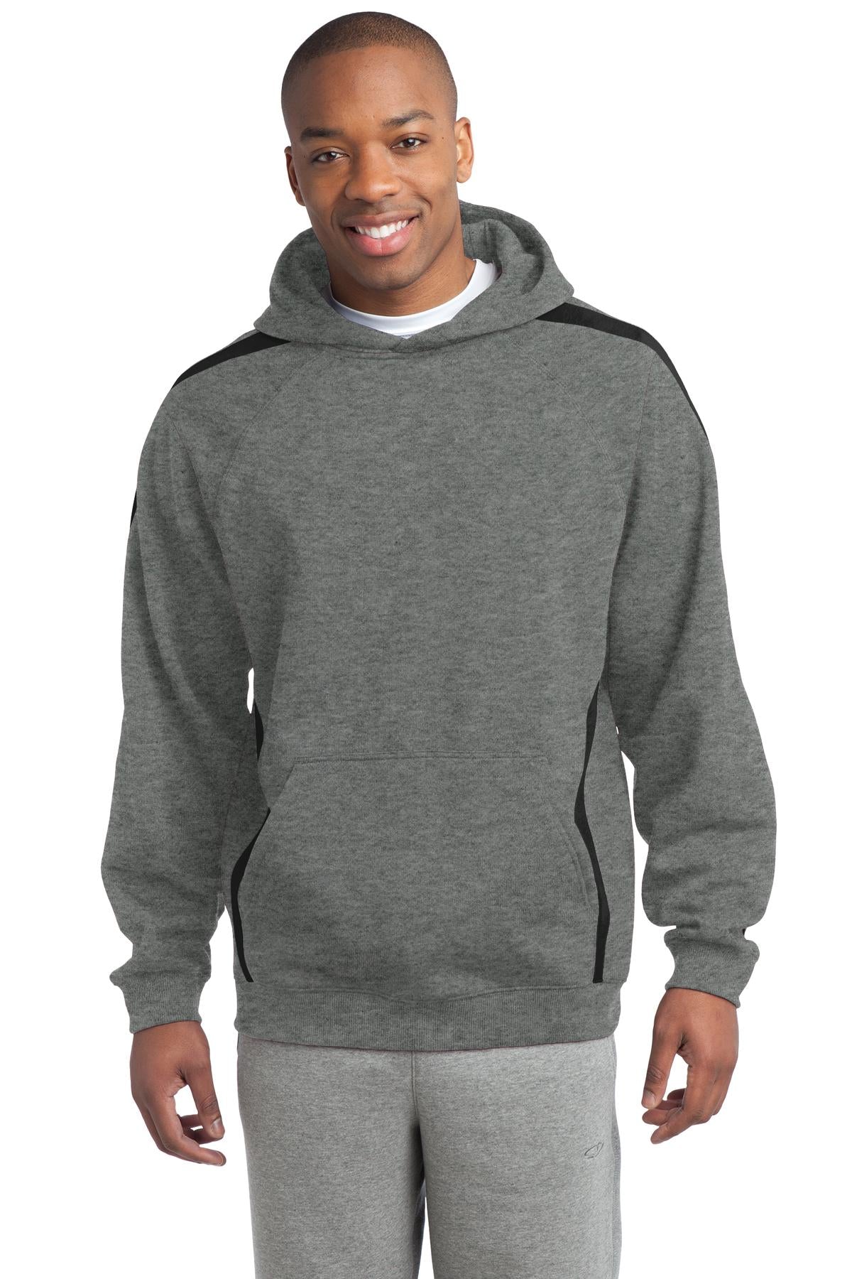 Sport-Tek Men's Sleeve Stripe Pullover Hooded Sweatshirt Mens Apparel Sweatshirts & Fleece