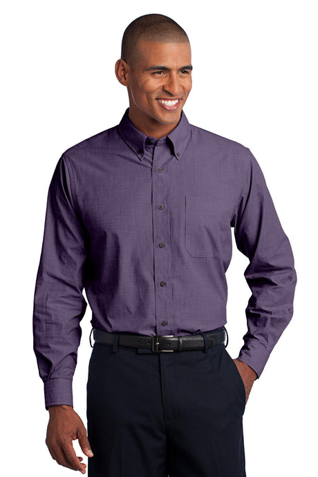 Port Authority Men's Crosshatch Easy Care Shirt. S640 Mens Apparel Shirts & Tops
