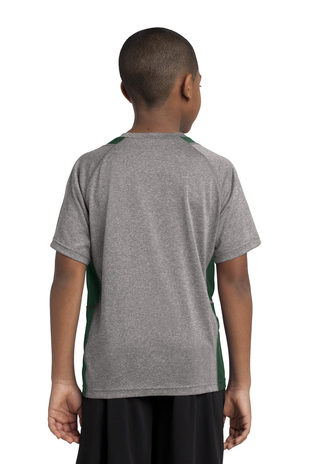 Sport-Tek Youth Heather Colorblock Contender Tee YST361 Youth Apparel Shirts & Tops