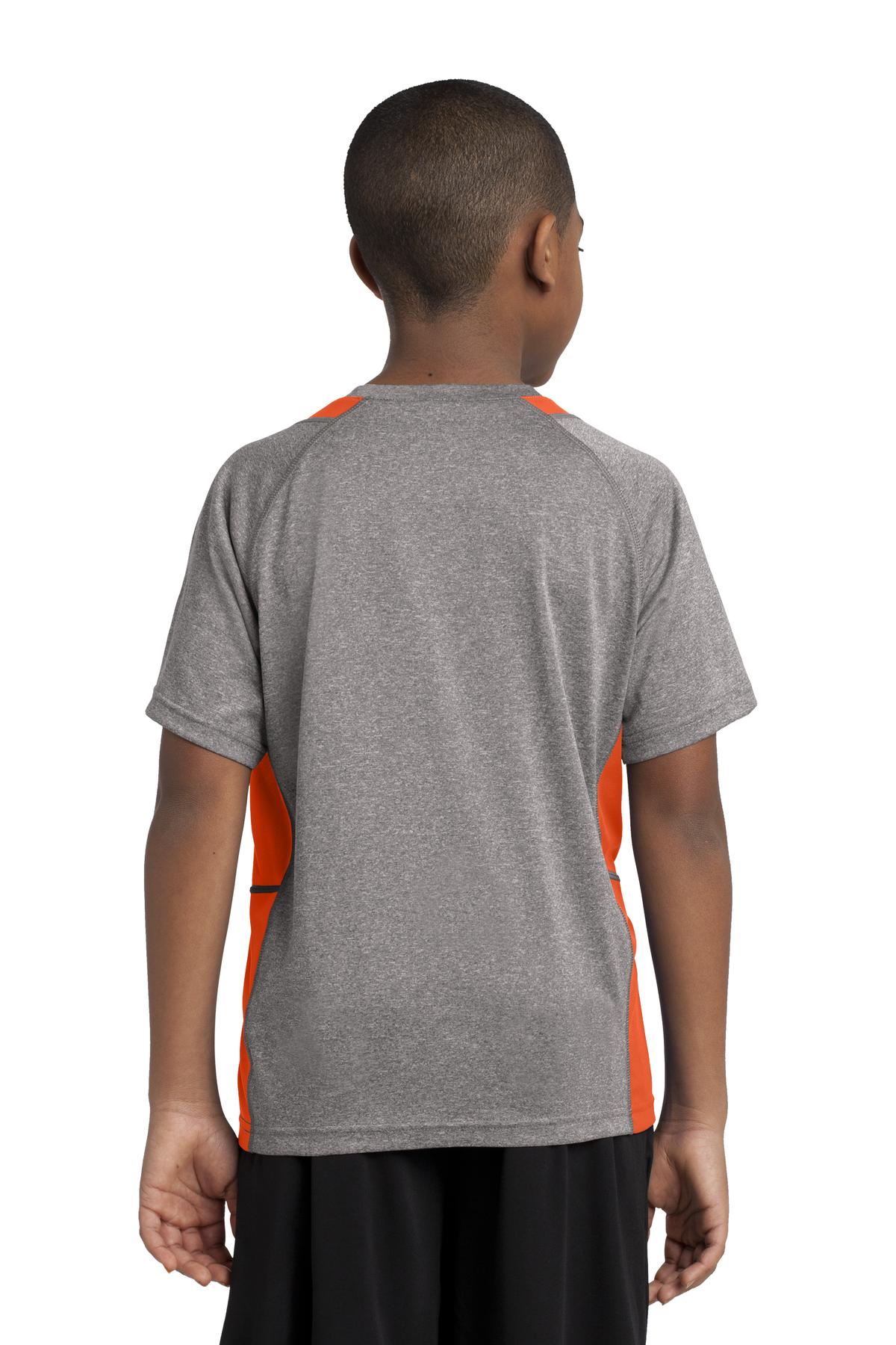 Sport-Tek Youth Heather Colorblock Contender Tee YST361 Youth Apparel Shirts & Tops