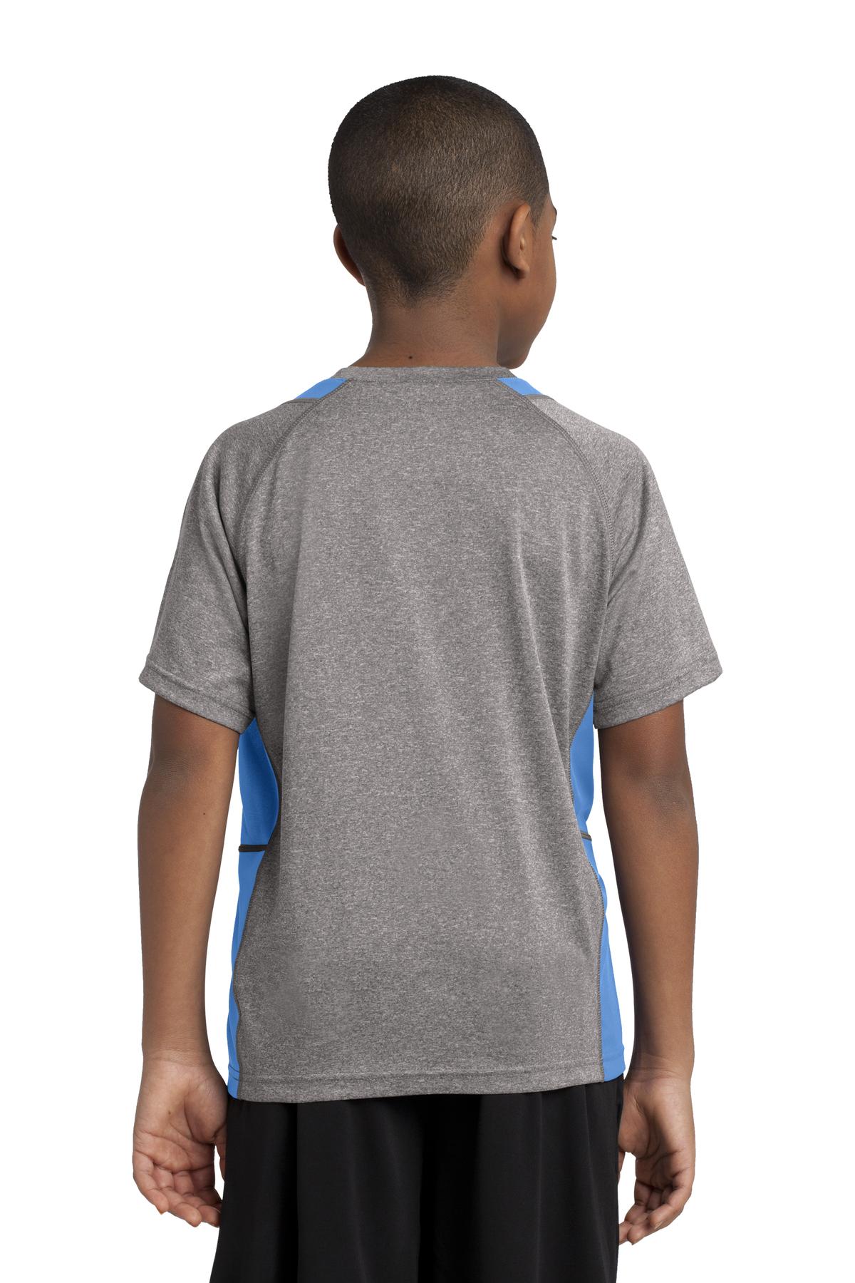 Sport-Tek Youth Heather Colorblock Contender Tee YST361 Youth Apparel Shirts & Tops