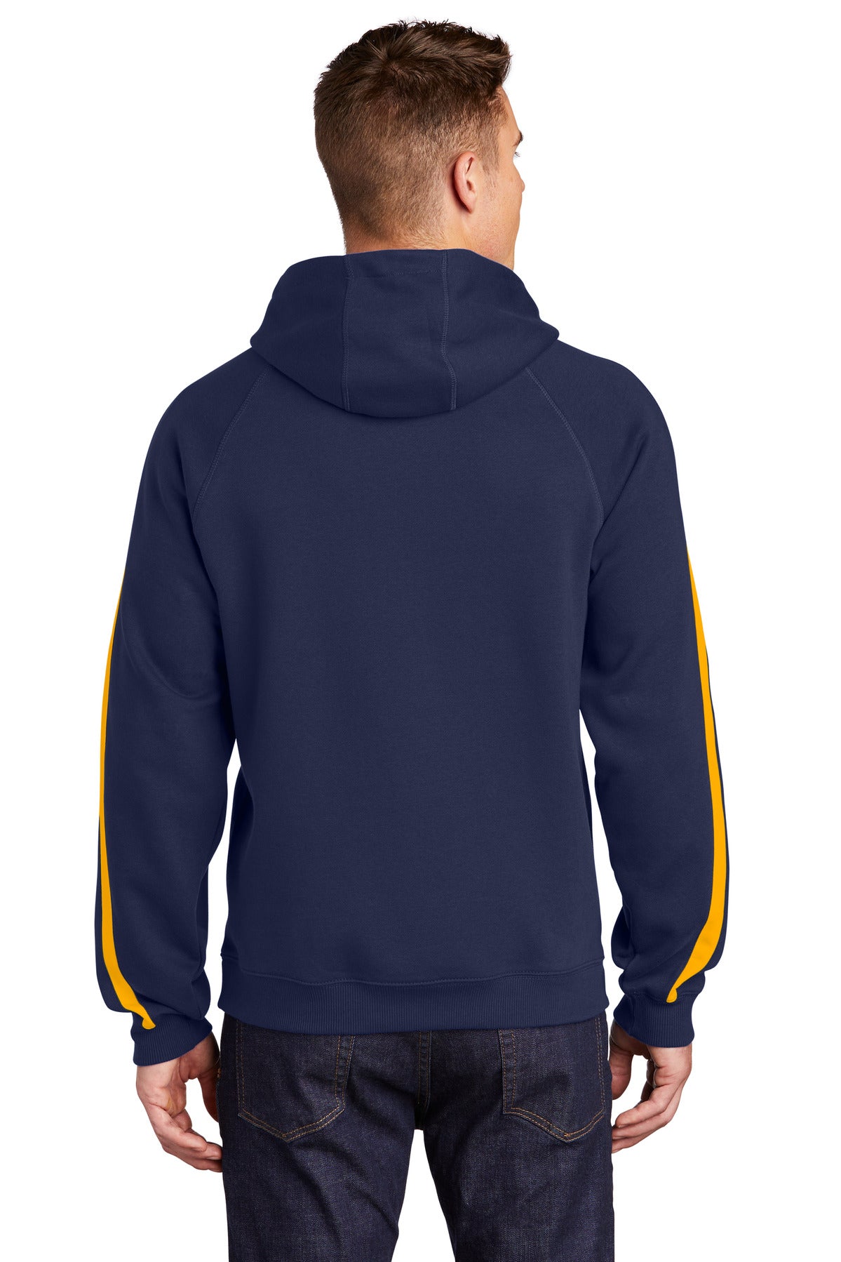 Sport-Tek Men's Sleeve Stripe Pullover Hooded Sweatshirt Mens Apparel Sweatshirts & Fleece