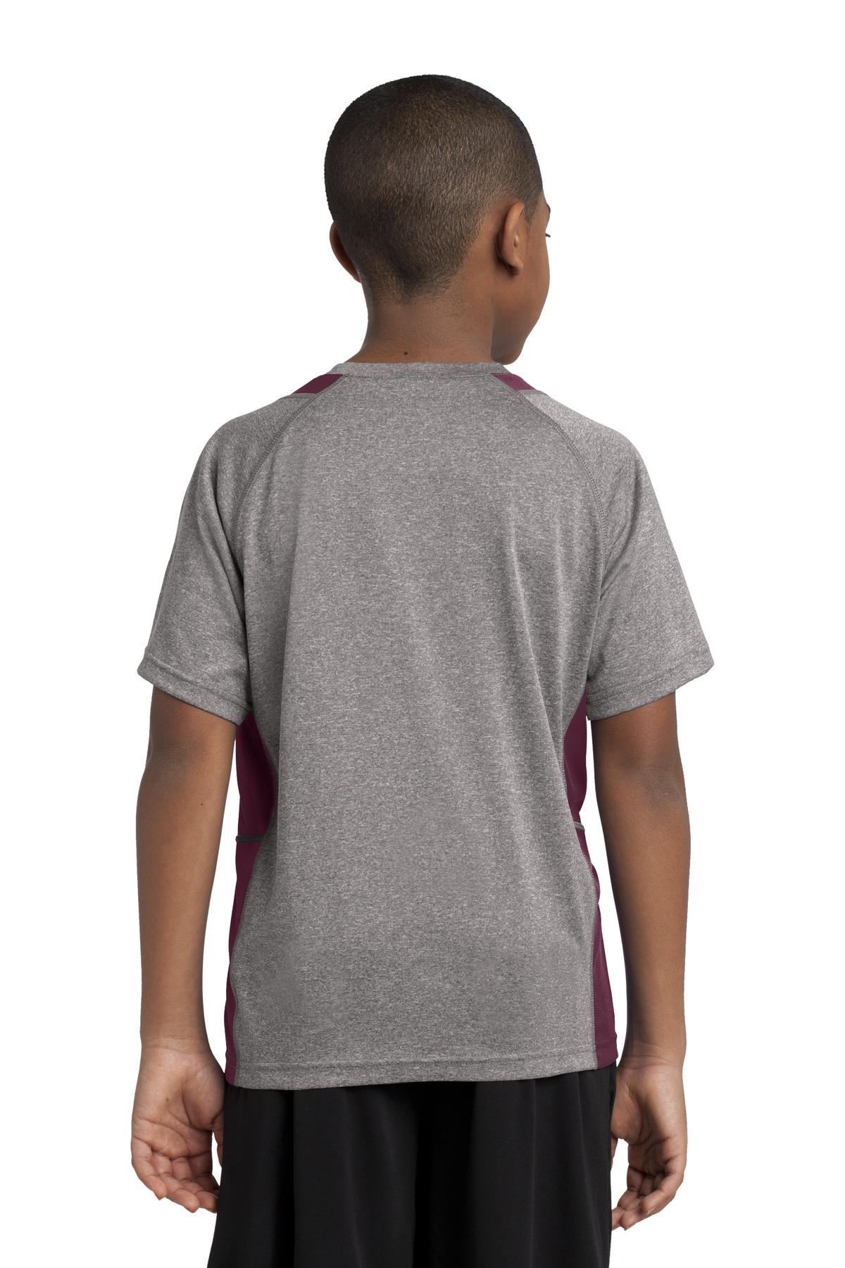 Sport-Tek Youth Heather Colorblock Contender Tee YST361 Youth Apparel Shirts & Tops