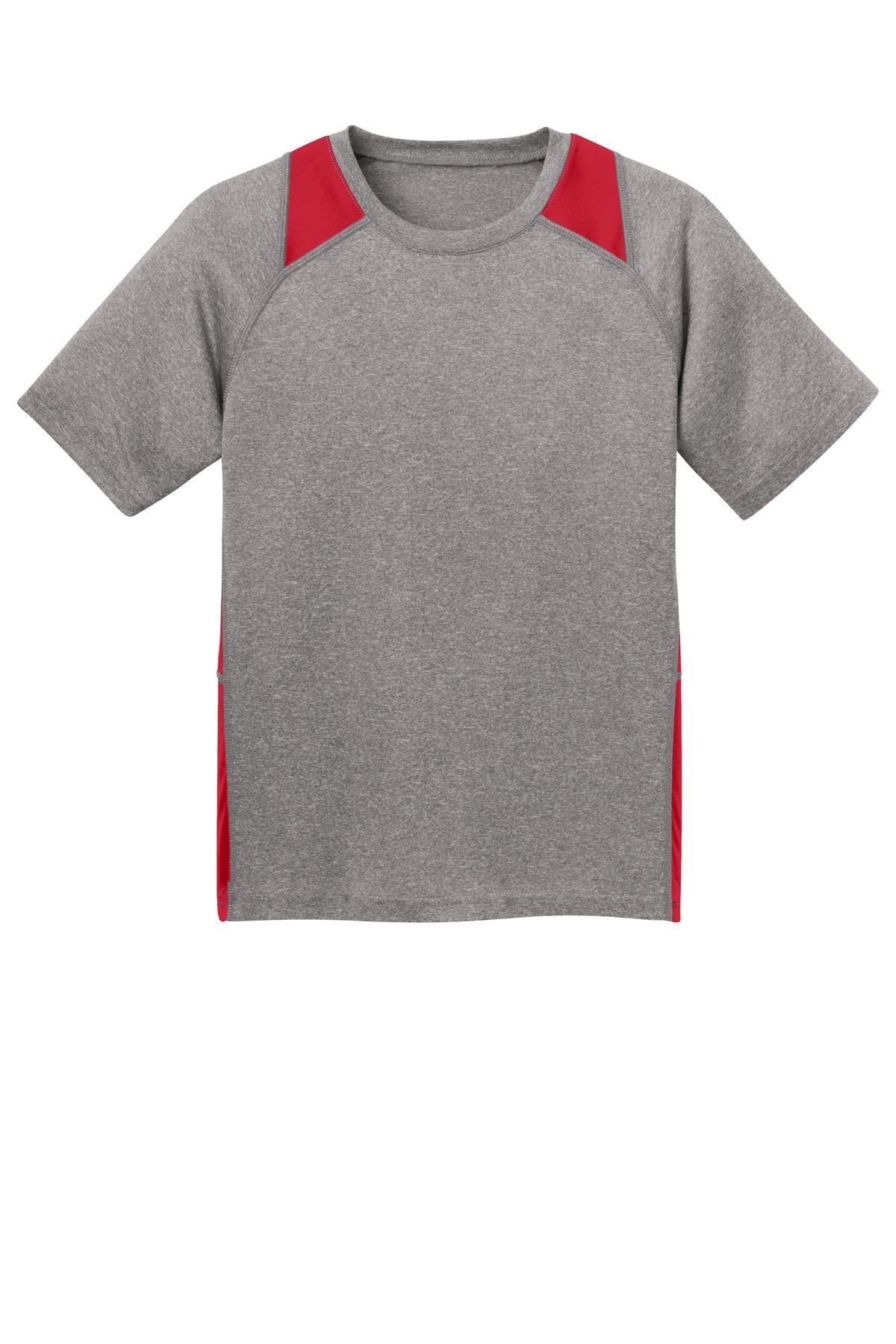 Sport-Tek Youth Heather Colorblock Contender Tee YST361 Youth Apparel Shirts & Tops