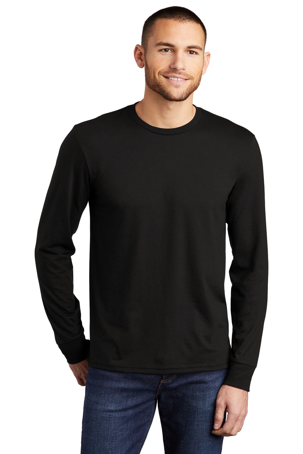 District Perfect Tri Long Sleeve Tee. DM132 Mens Apparel Shirts & Tops