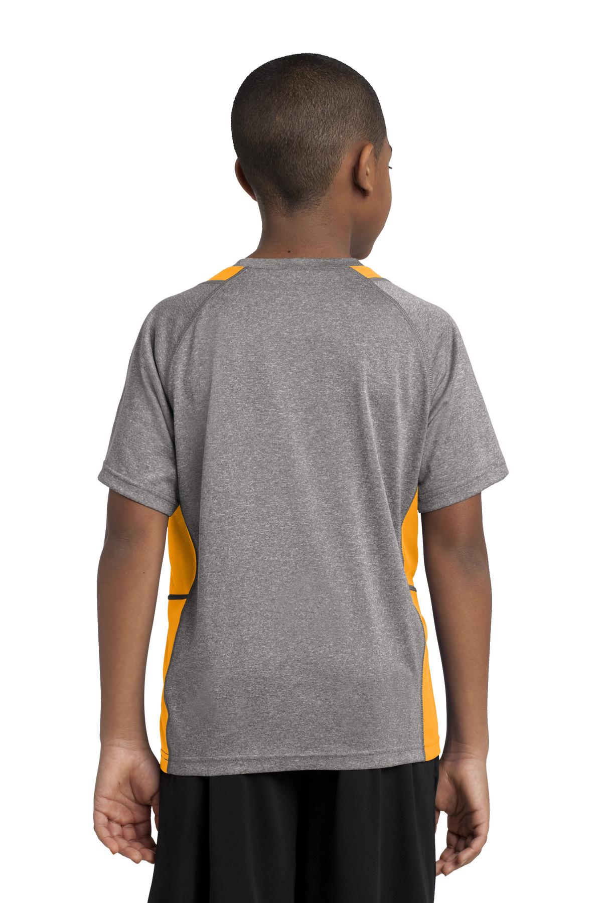 Sport-Tek Youth Heather Colorblock Contender Tee YST361 Youth Apparel Shirts & Tops