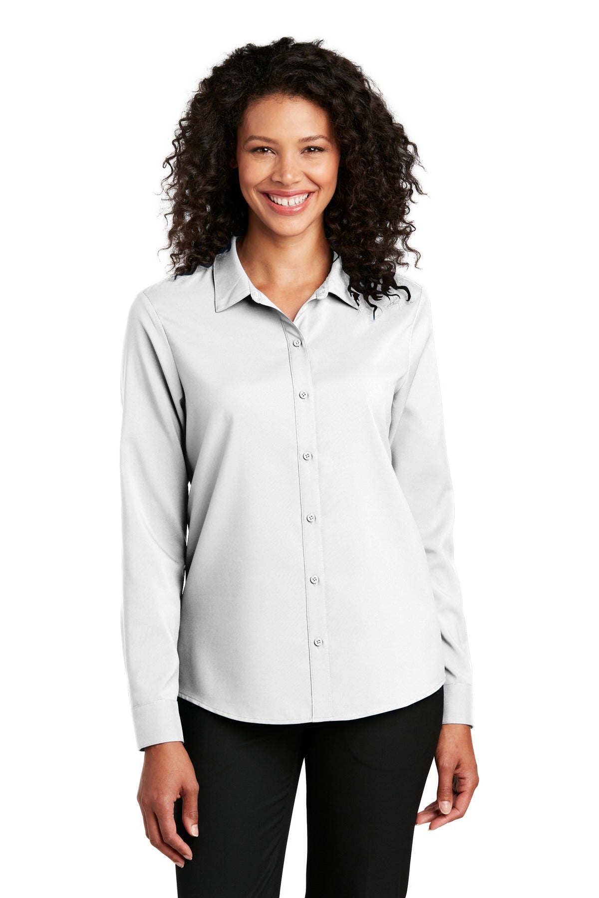 Port Authority Ladies Long Sleeve Performance Staff Shirt LW401 Womens Apparel Shirts & Tops
