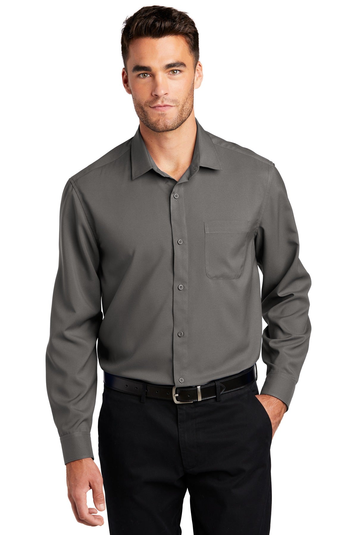 Port Authority Men's Long Sleeve Performance Staff Shirt W401 Mens Apparel Shirts & Tops