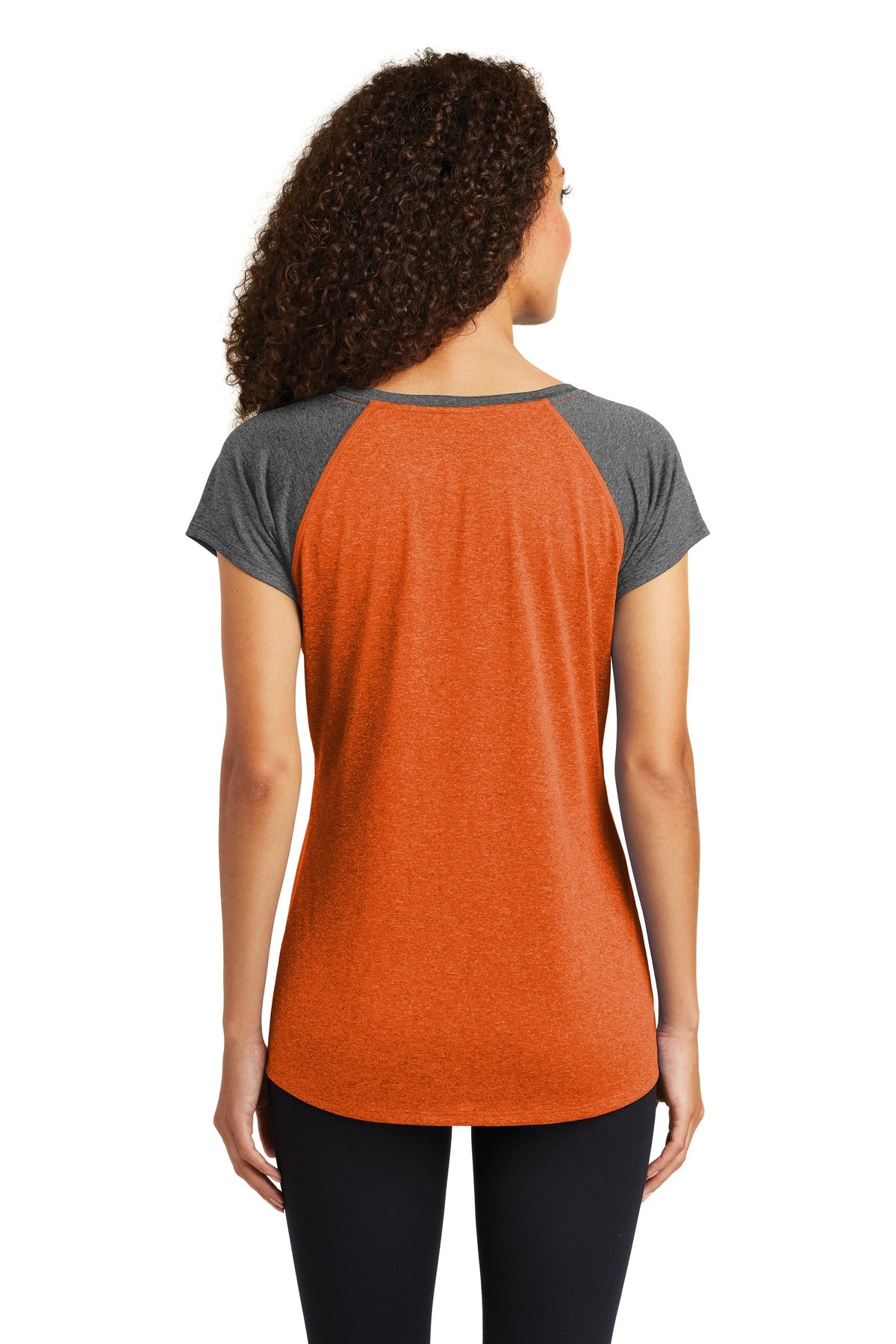 Sport-Tek Women's Heather-On-Heather Contender Scoop Neck Tee. LST362 Womens Apparel Shirts & Tops