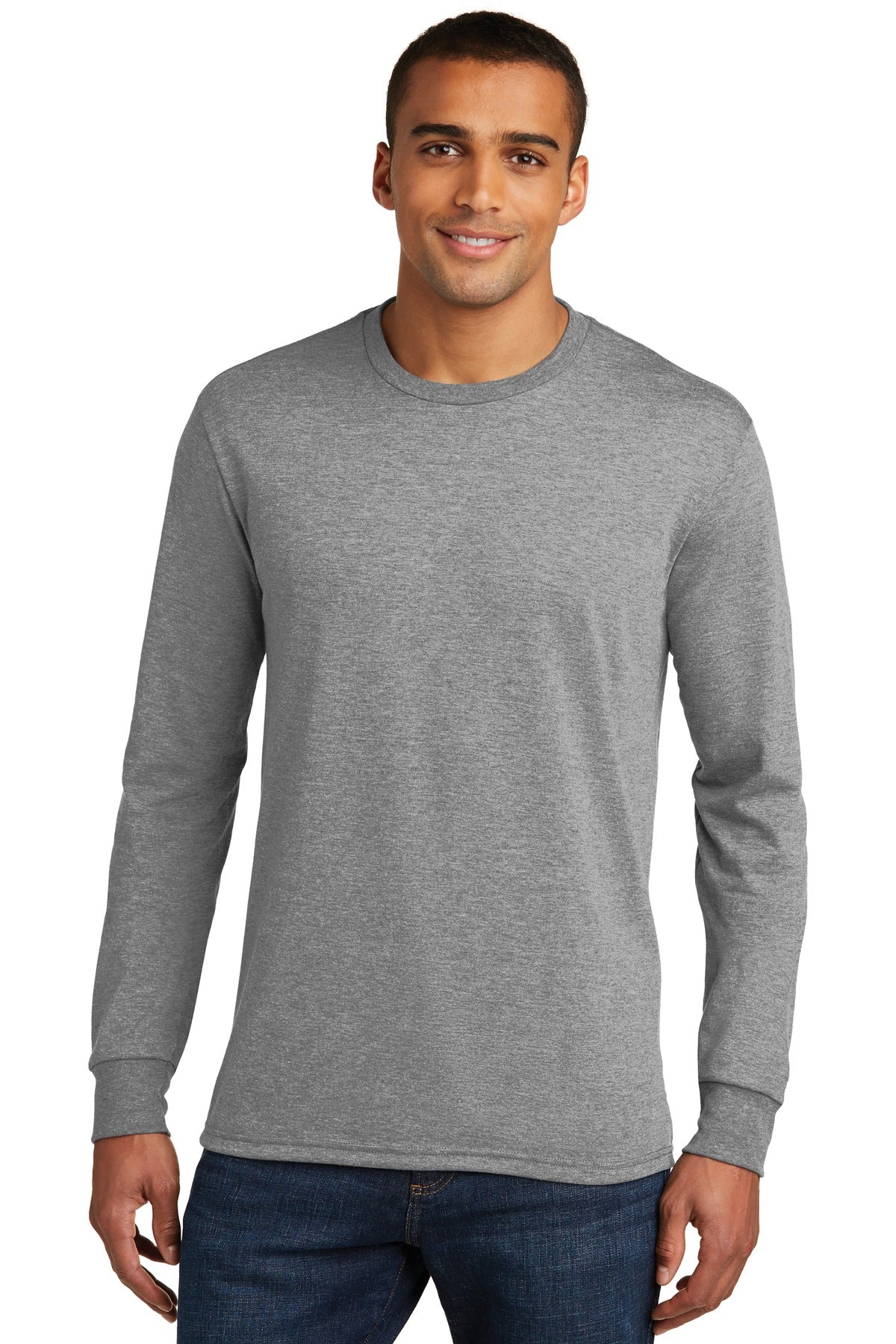 District Perfect Tri Long Sleeve Tee. DM132 Mens Apparel Shirts & Tops