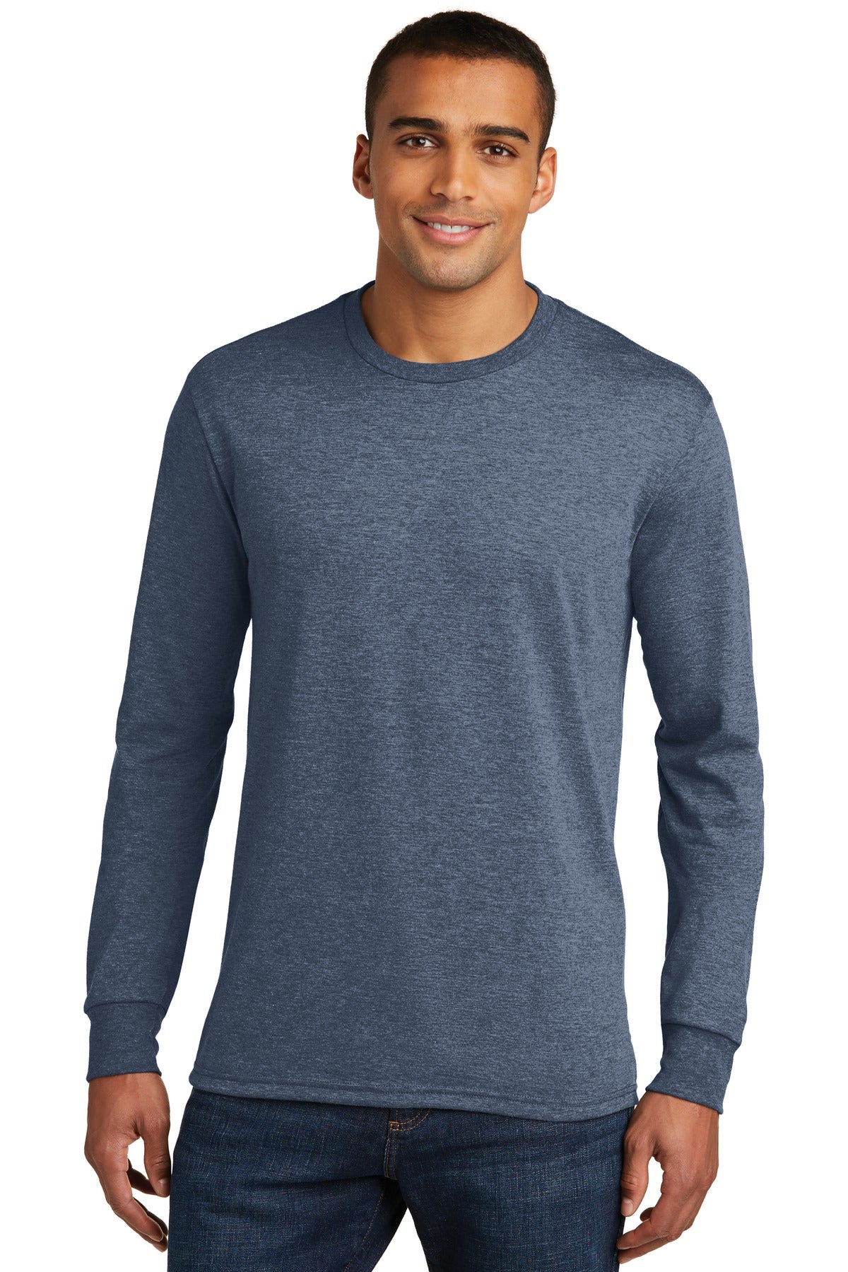 District Perfect Tri Long Sleeve Tee. DM132 Mens Apparel Shirts & Tops
