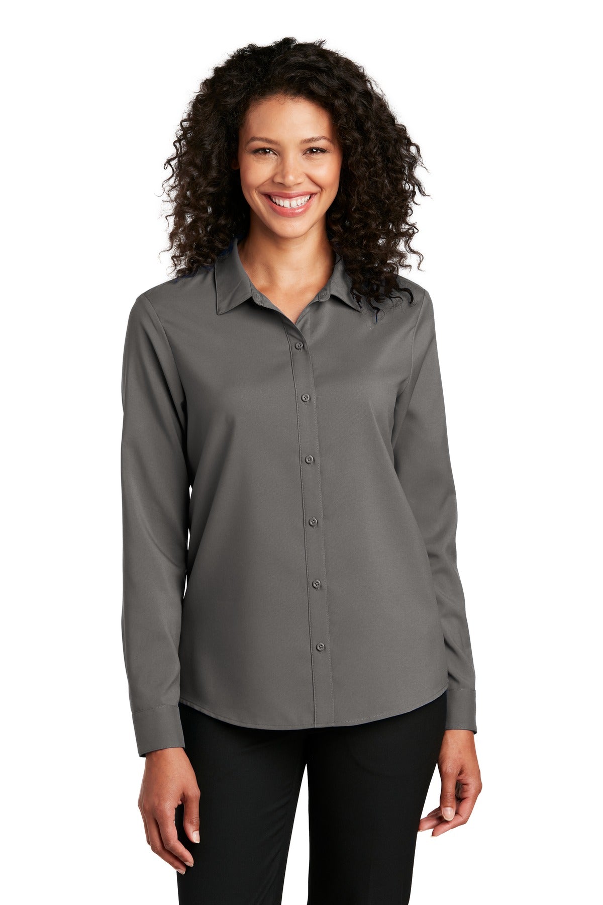 Port Authority Ladies Long Sleeve Performance Staff Shirt LW401 Womens Apparel Shirts & Tops