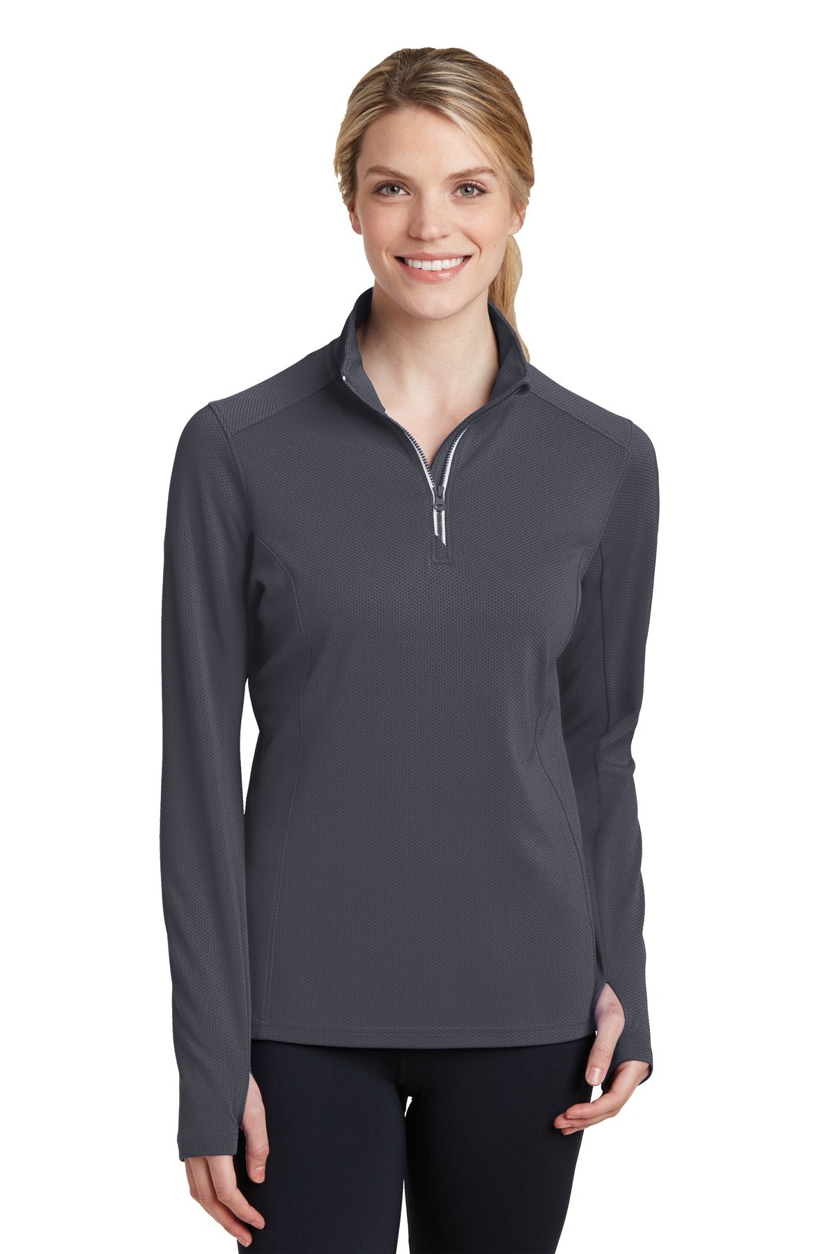 Sport-Tek Women's Sport-Wick Textured 1/4-Zip Pullover LST860 Womens Apparel Sweatshirts & Fleece